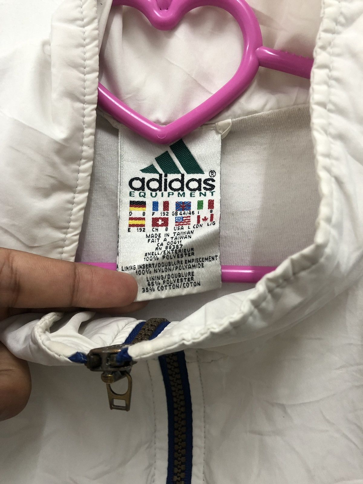 Adidas Rare 90s Vintage Adidas Equipments Sweater Jacket Size US L / EU 52-54 / 3 - 3 Thumbnail