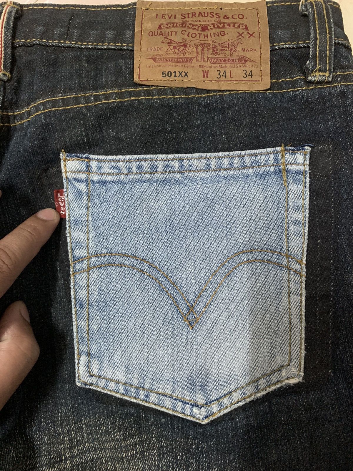 If Six Was Nine × Levi's Vintage Clothing × Vintage 🔥 Flare Jeans Levis 501 Redline Release Hem Pants Size US 32 / EU 48 - 3 Thumbnail
