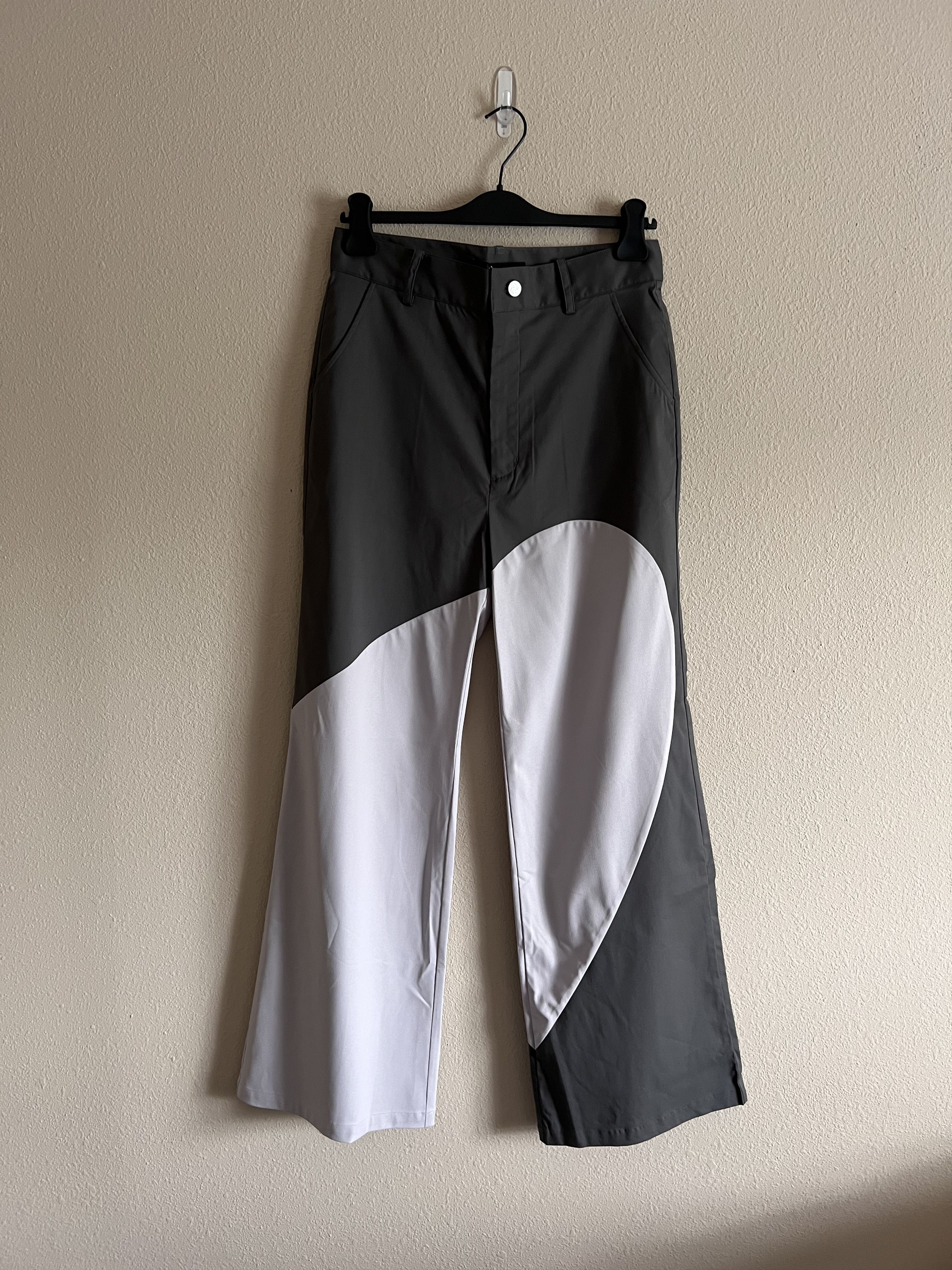 image of Avant Garde Uncertain Factor Patchwork Beam Pants In Dark Grey, Men's (Size 32)