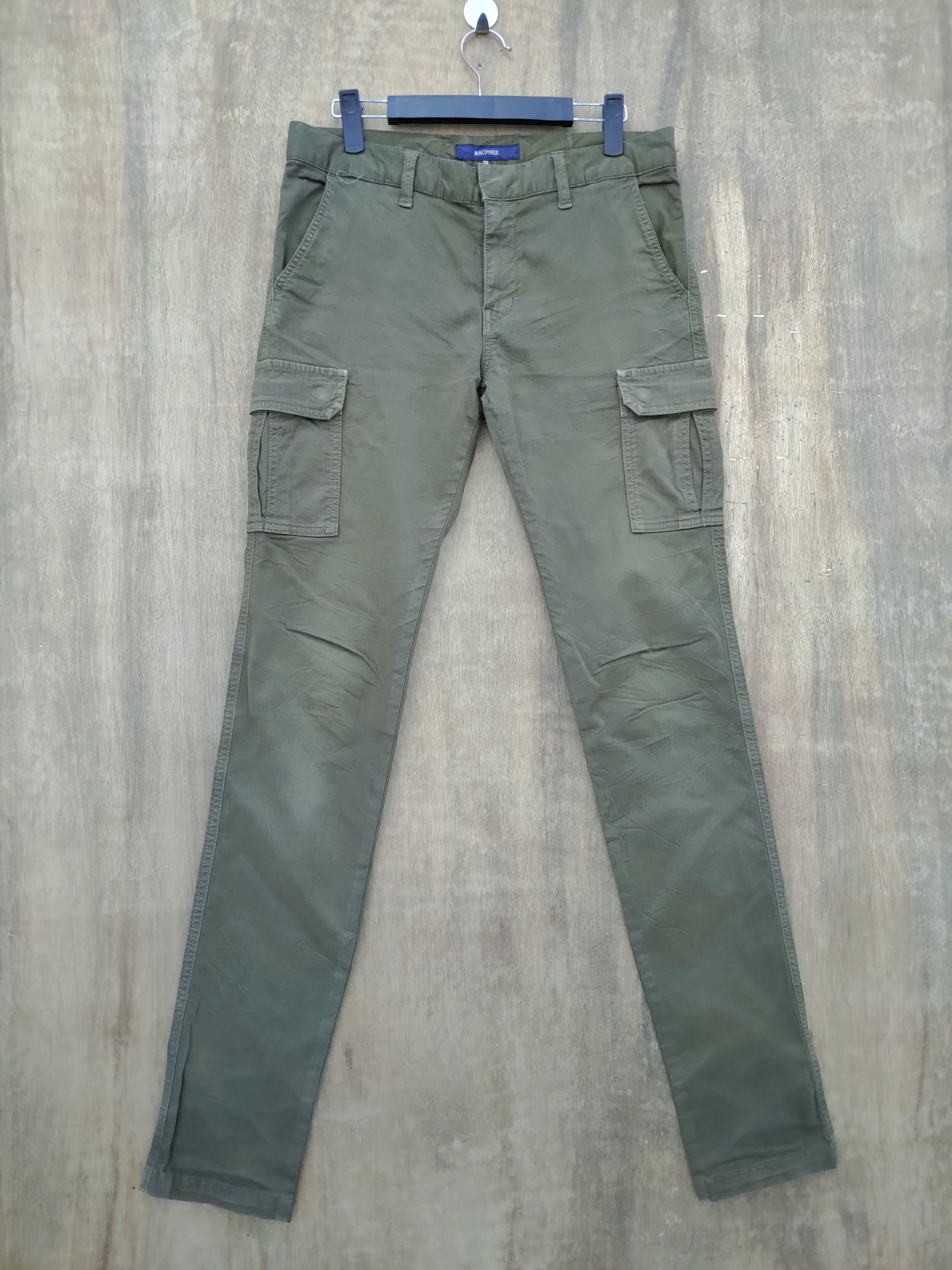 image of Vintage Machee Cargo Pants Skinny Style in Green Olive, Men's (Size 29)