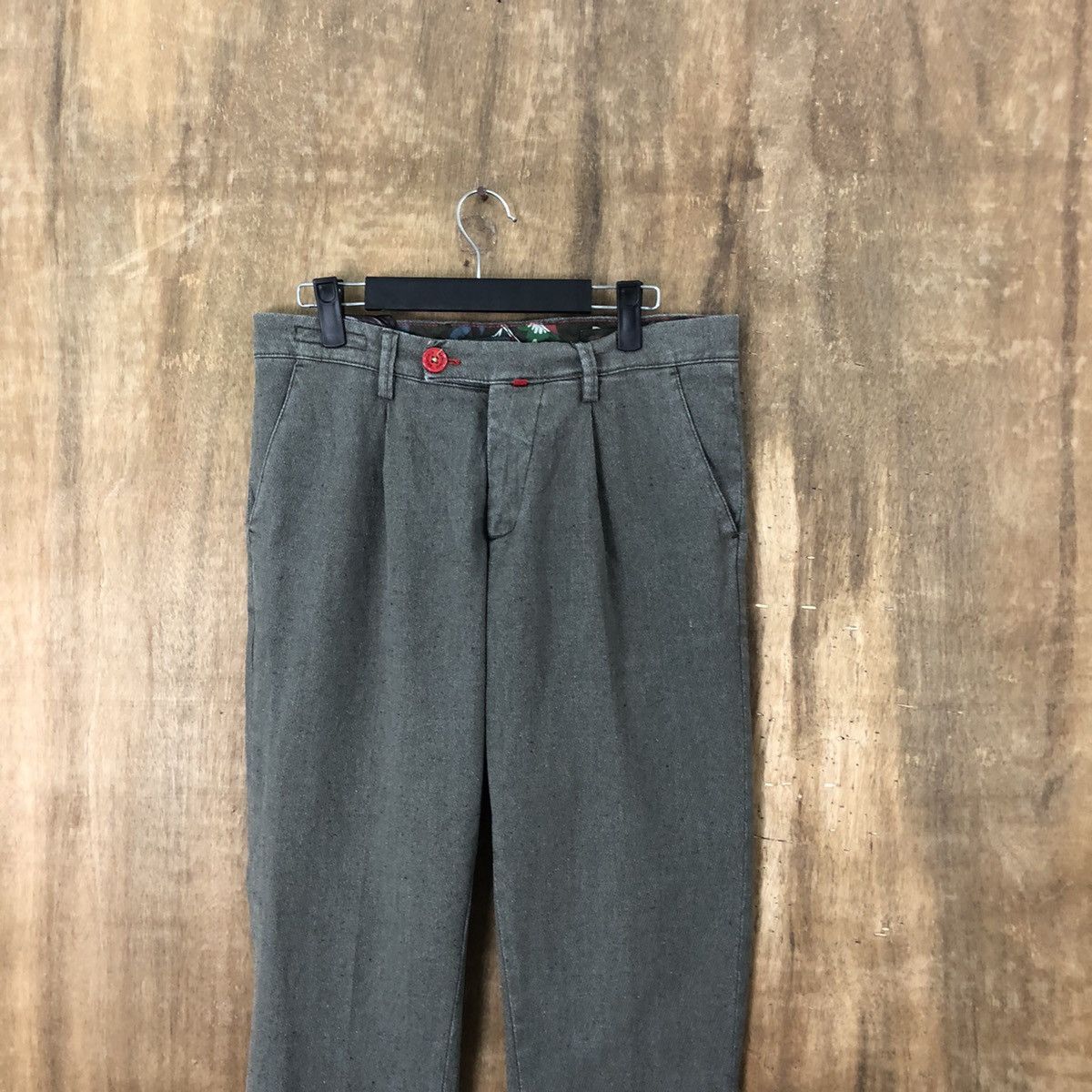 Vintage Baronio italian designer Grey Casual pants #6307 Size US 31 - 2 Thumbnail