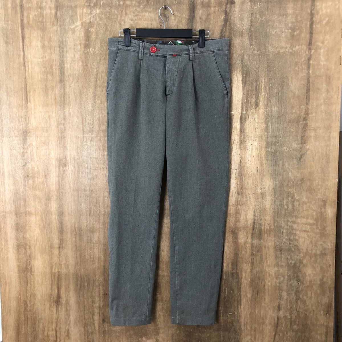 Vintage Baronio italian designer Grey Casual pants #6307 Size US 31 - 1 Thumbnail