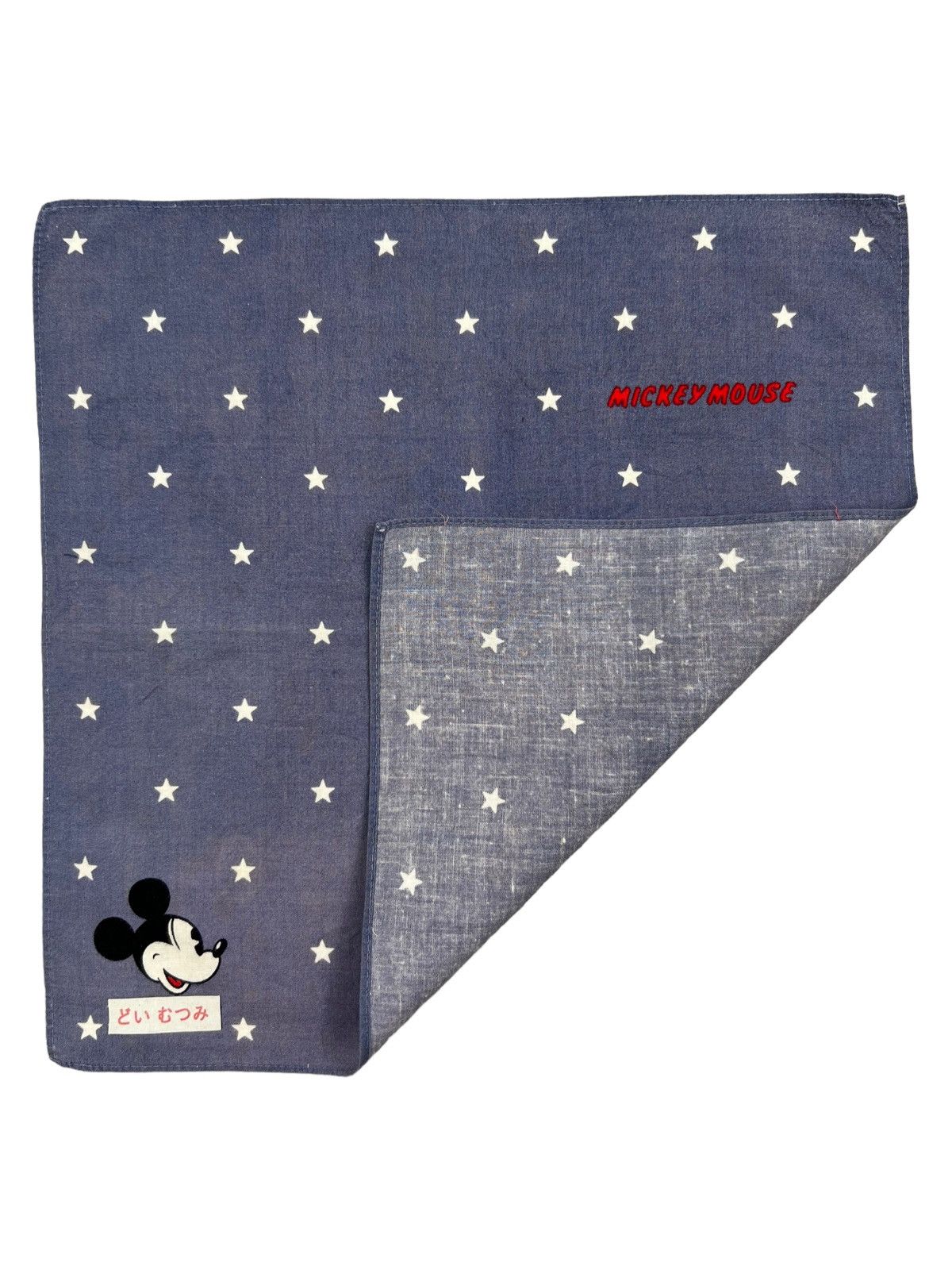 Japanese Brand Mickey Mouse Handkerchief Neckerchief Bandana Pocketsquare Size ONE SIZE - 2 Thumbnail