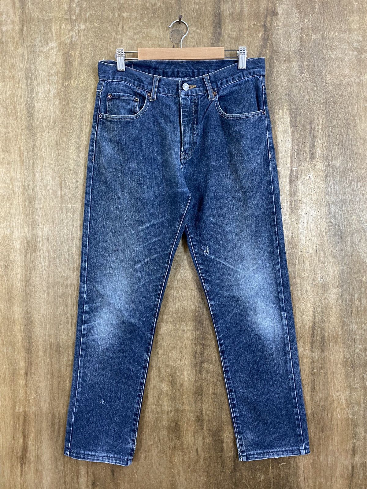 DLS Japanese Brand Blue Distressed Denim Pants #BB554