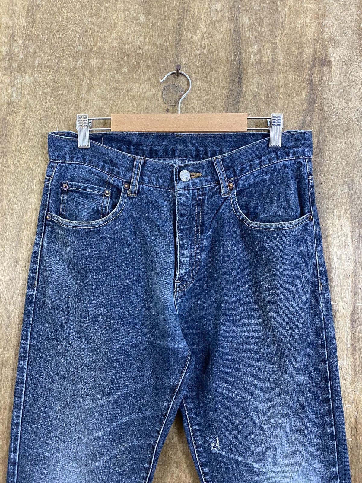 Japanese Brand DLS Japanese Brand Blue Distressed Denim Pants #BB554 Size US 30 / EU 46 - 2 Thumbnail