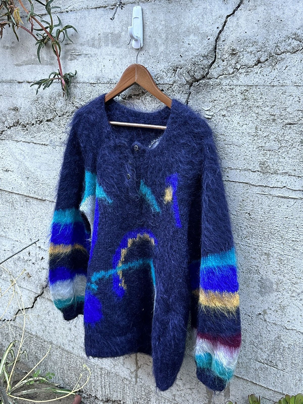 Japanese Brand RARE Vintage Italian mohair sweater cardigan Size US M / EU 48-50 / 2 - 1 Thumbnail