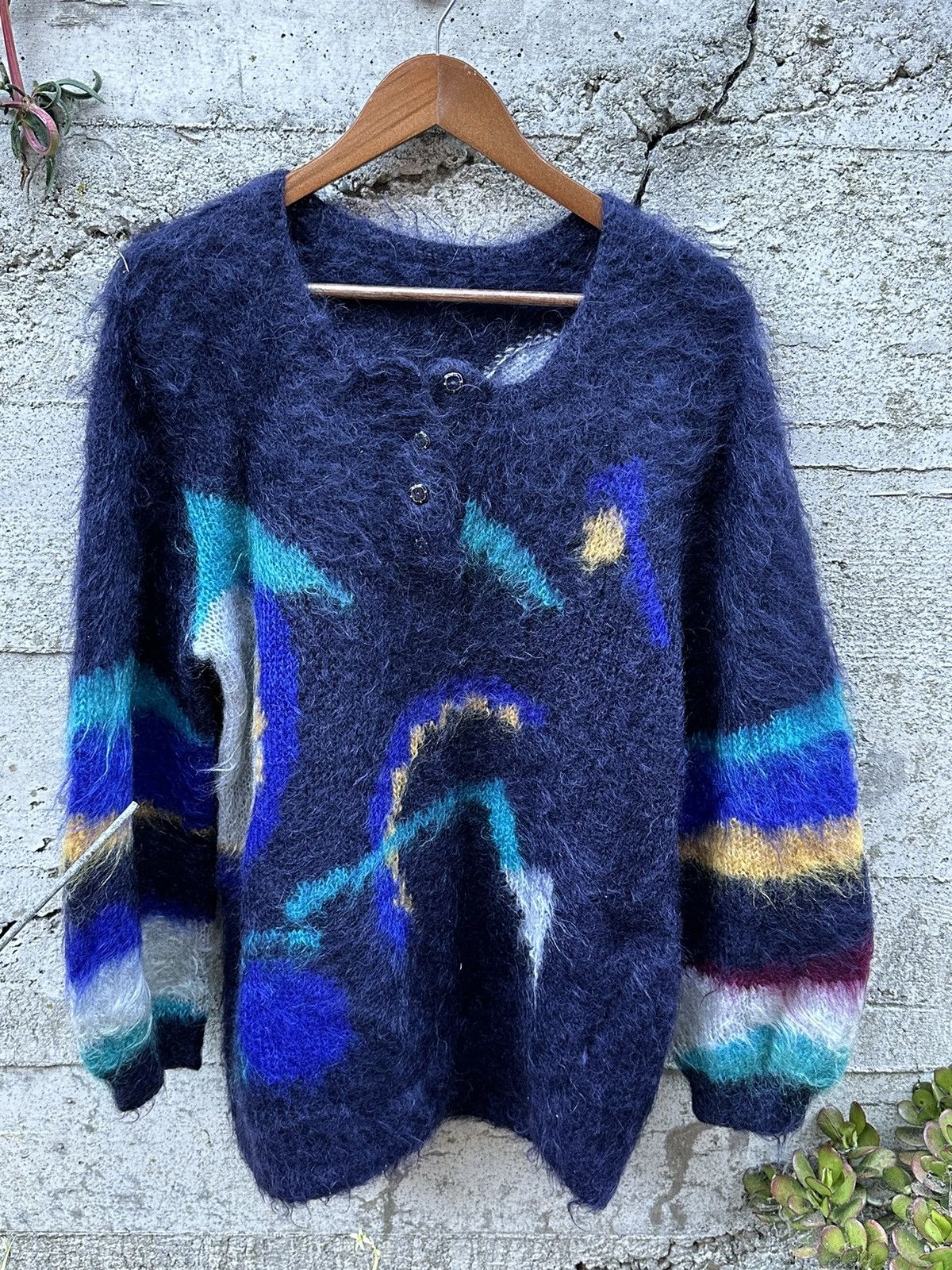 Japanese Brand RARE Vintage Italian mohair sweater cardigan Size US M / EU 48-50 / 2 - 4 Thumbnail