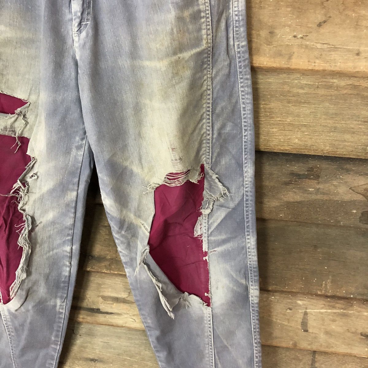 Japanese Brand Japan Distressed patchwork thrashed Casual Pants #4636 Size US 28 / EU 44 - 7 Thumbnail