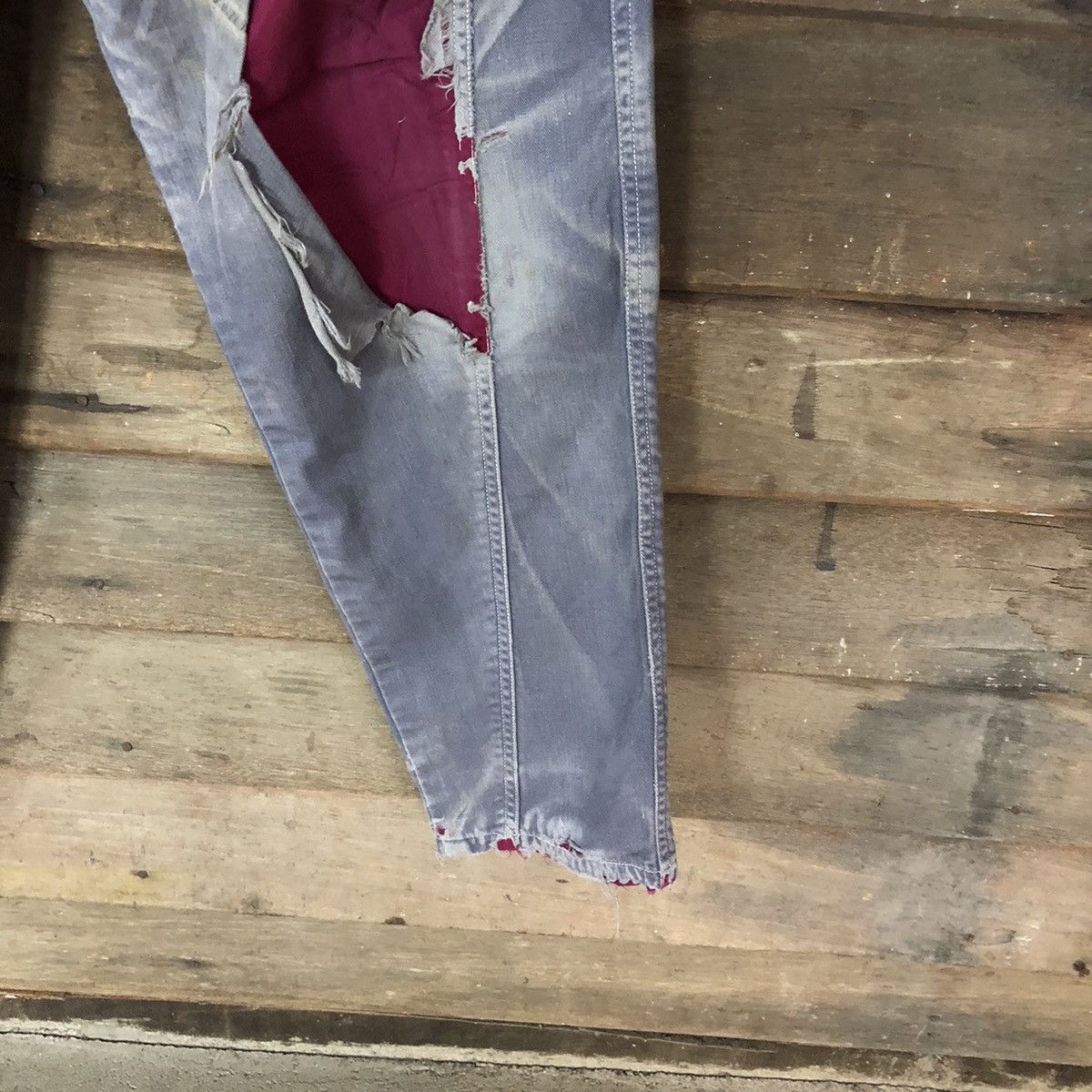Japanese Brand Japan Distressed patchwork thrashed Casual Pants #4636 Size US 28 / EU 44 - 9 Thumbnail