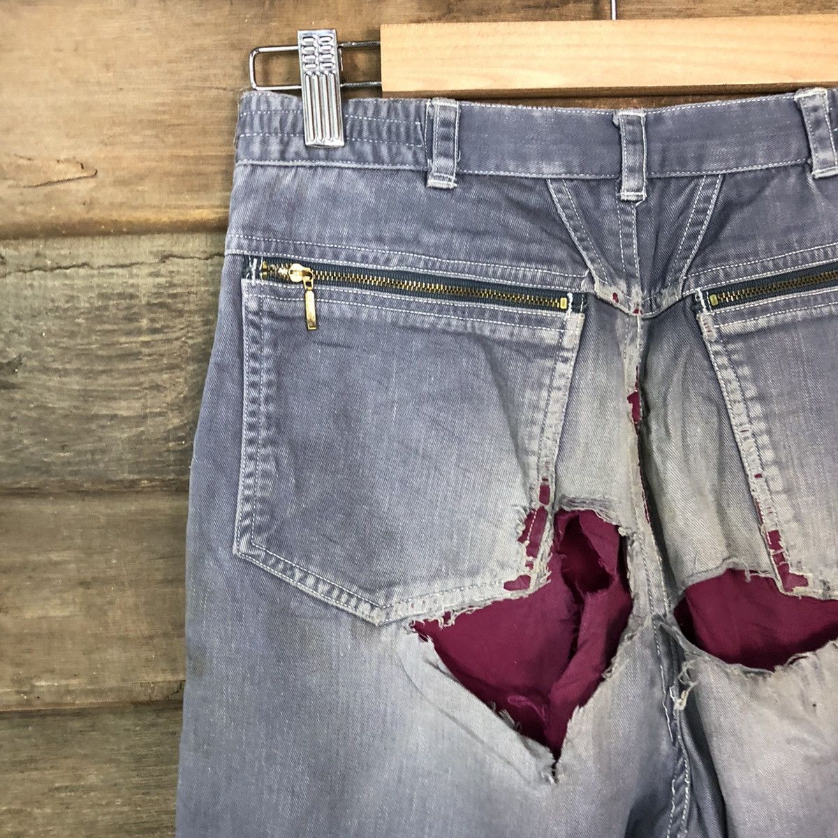 Japanese Brand Japan Distressed patchwork thrashed Casual Pants #4636 Size US 28 / EU 44 - 14 Thumbnail