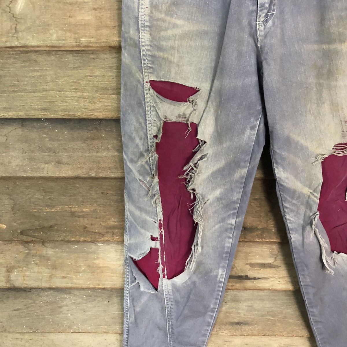 Japanese Brand Japan Distressed patchwork thrashed Casual Pants #4636 Size US 28 / EU 44 - 6 Thumbnail