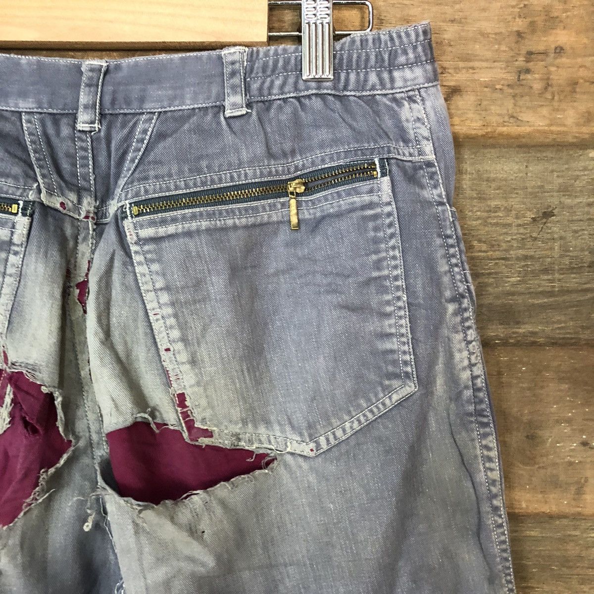 Japanese Brand Japan Distressed patchwork thrashed Casual Pants #4636 Size US 28 / EU 44 - 15 Thumbnail