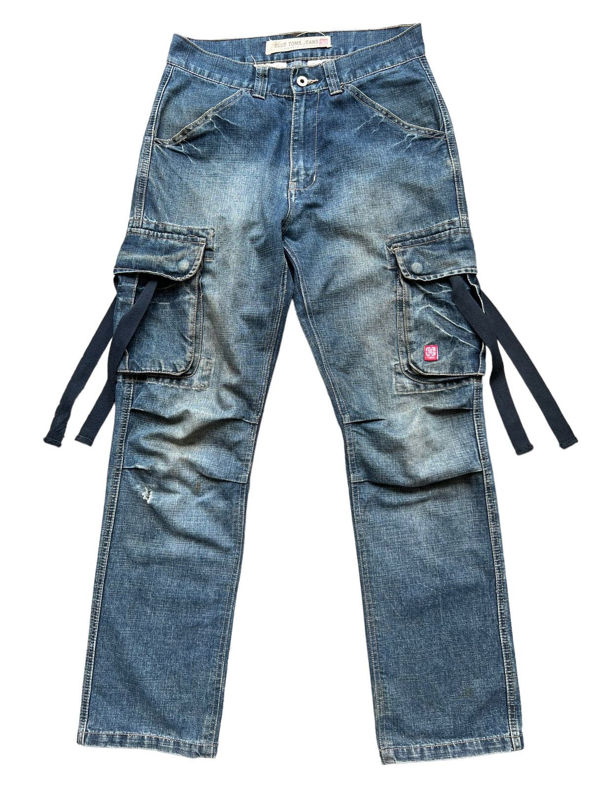Japanese Brand Blue Bondage Tactical Multipocket Baggy Cargo Jeans 30x31 Size US 30 / EU 46 - 2 Thumbnail