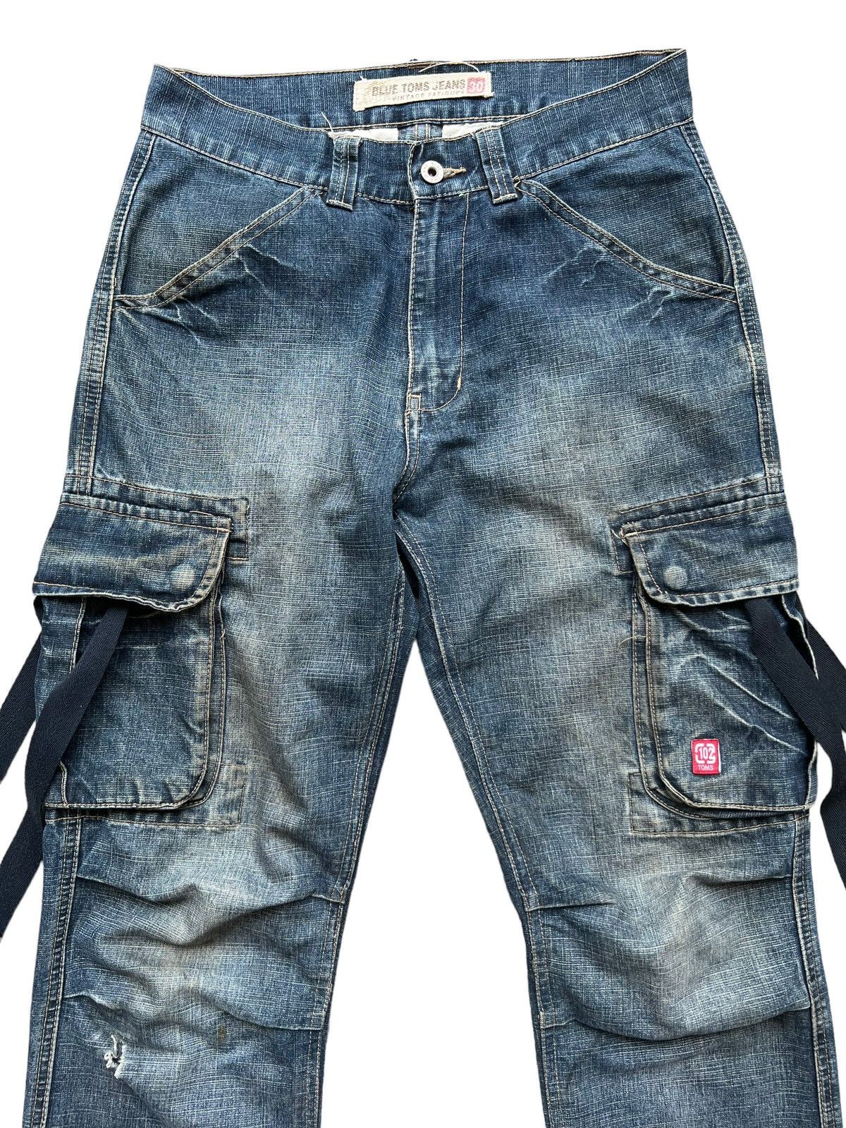 Japanese Brand Blue Bondage Tactical Multipocket Baggy Cargo Jeans 30x31 Size US 30 / EU 46 - 4 Thumbnail