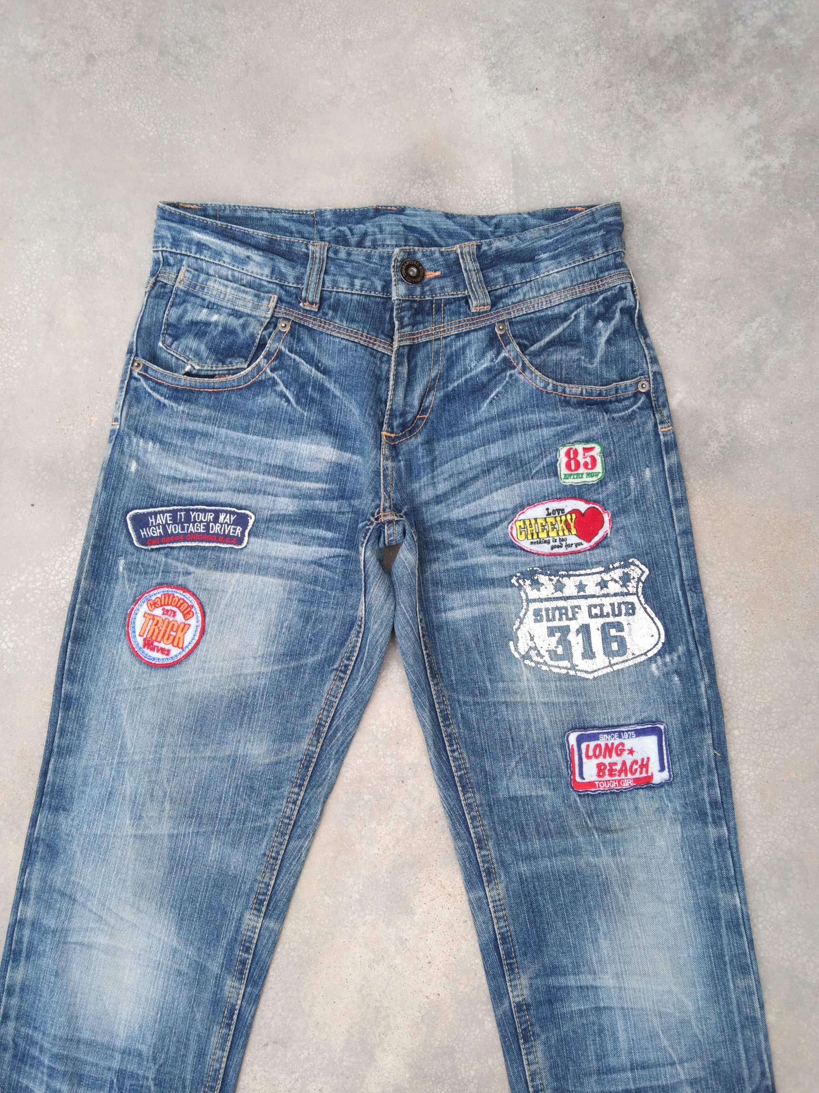 Japanese Brand Vintage Distressed Patches Rock Style Jeans 31x30 Size US 31 - 6 Thumbnail