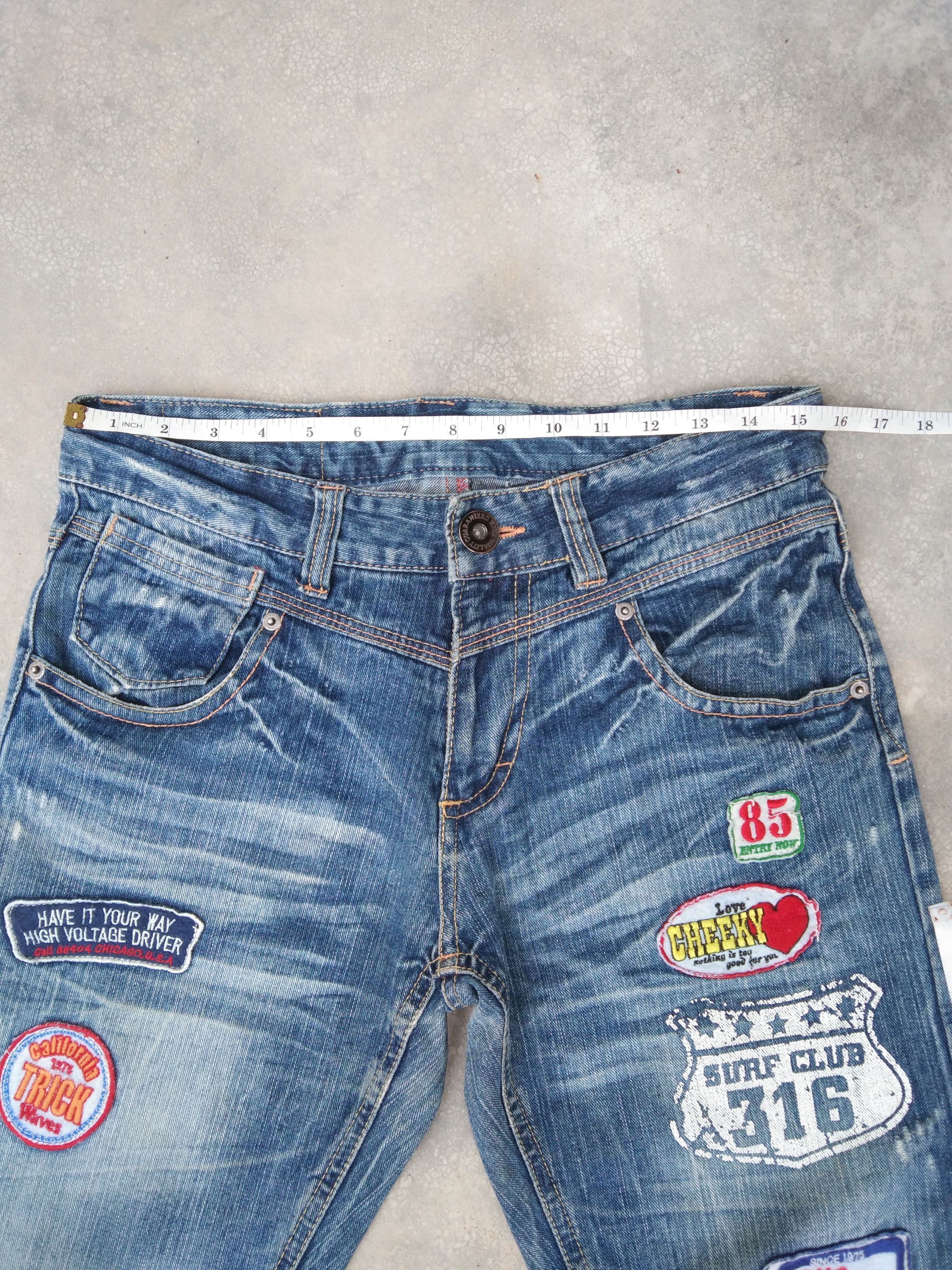 Japanese Brand Vintage Distressed Patches Rock Style Jeans 31x30 Size US 31 - 5 Thumbnail