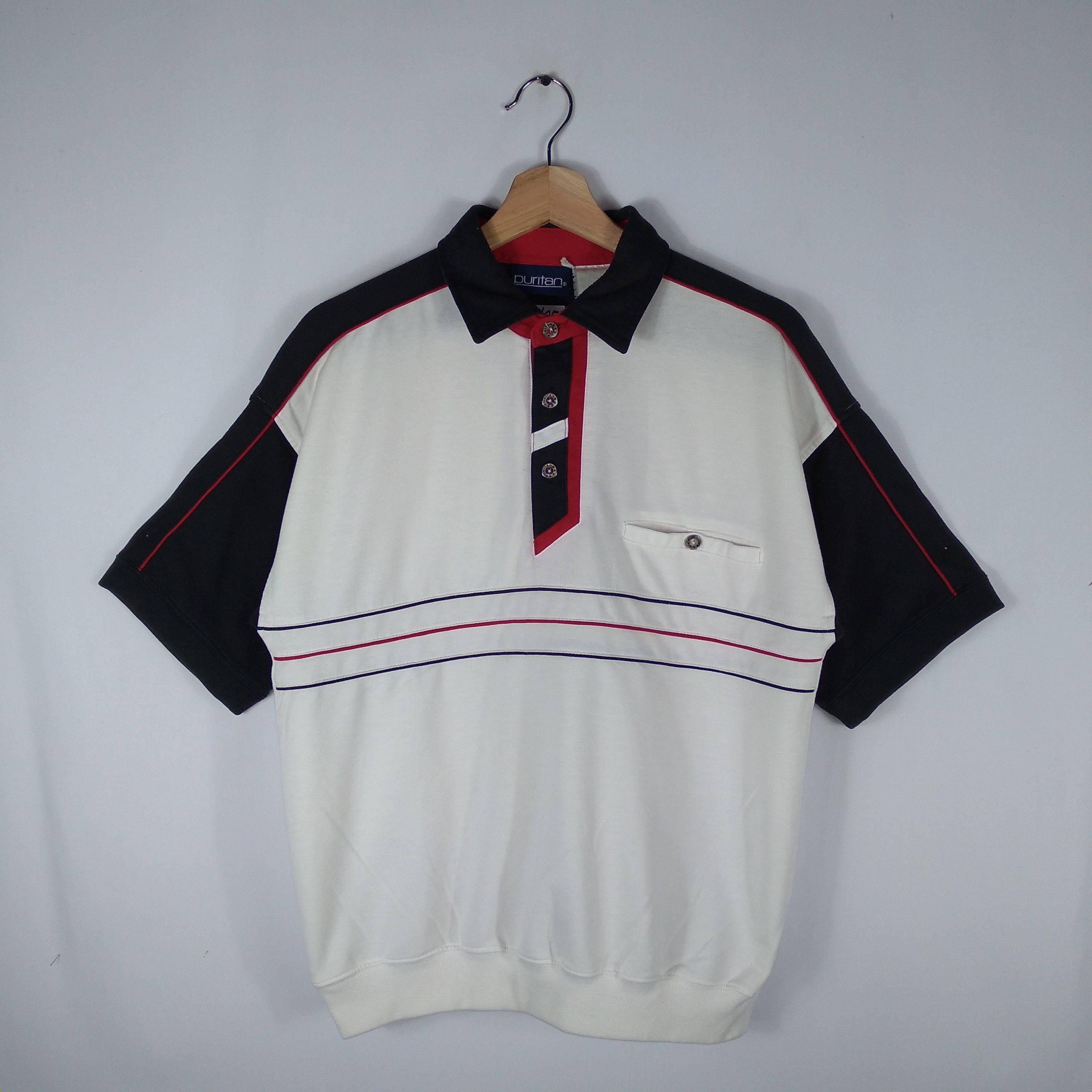 Vintage Puritan Short Sleeves Buttons Polos Sweatshirts