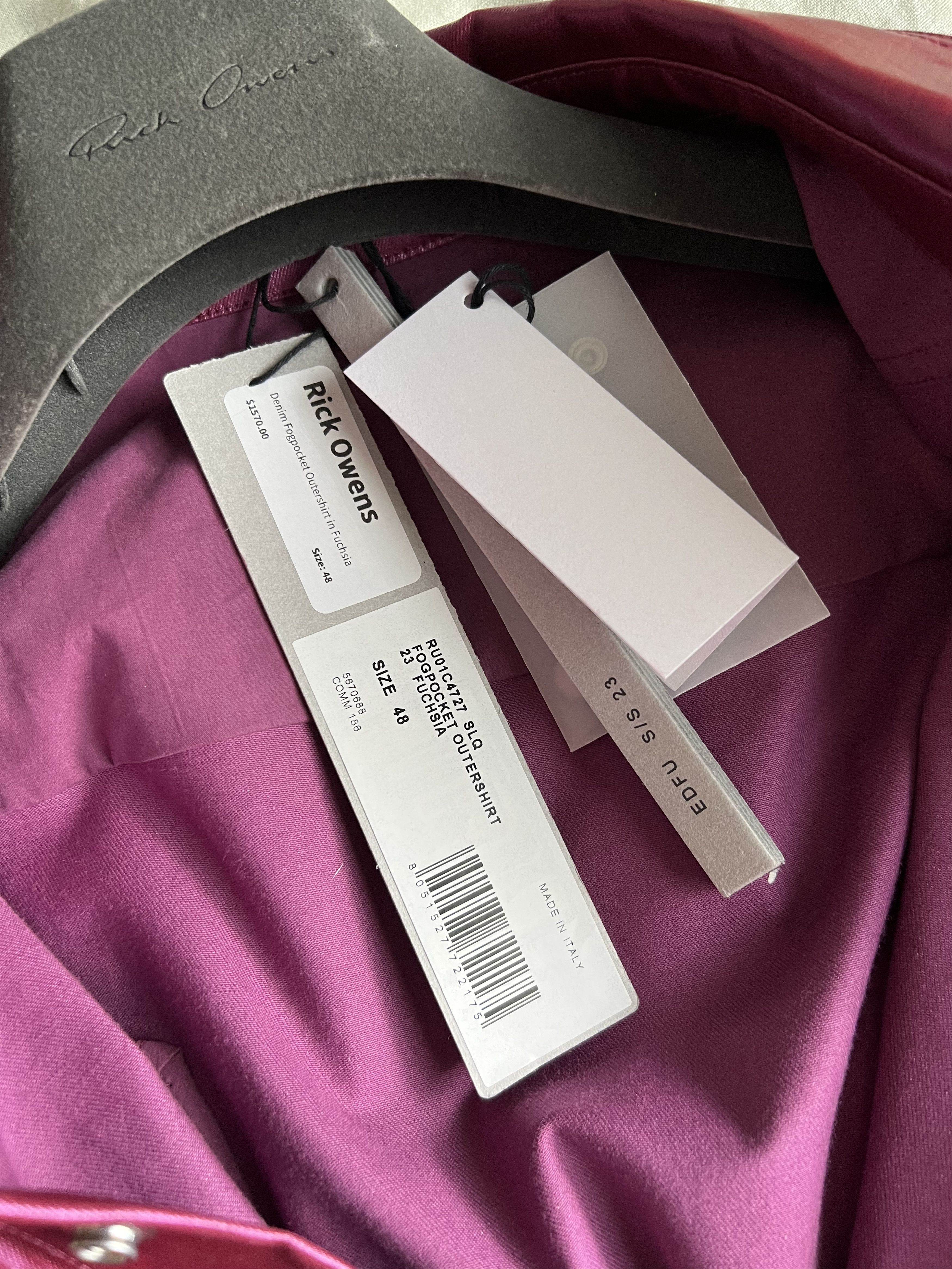 Rick Owens Rick Owens EDFU Fogpocket Outershirt in Fuchsia Size US M / EU 48-50 / 2 - 10 Thumbnail
