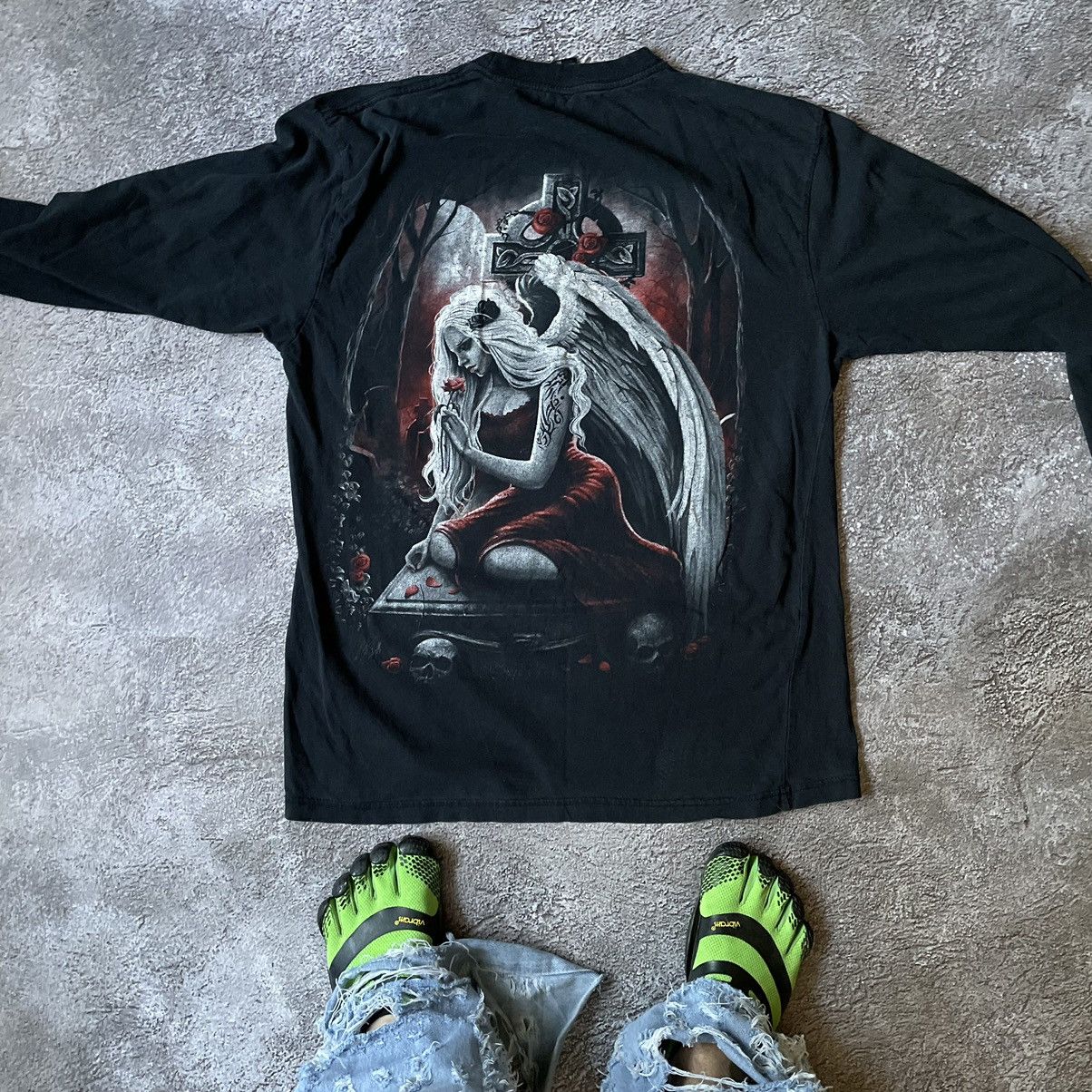 Vintage Vintage Y2K Graphic Tee Horror Skeleton Abstract Grunge XL Size US XL / EU 56 / 4 - 8 Thumbnail