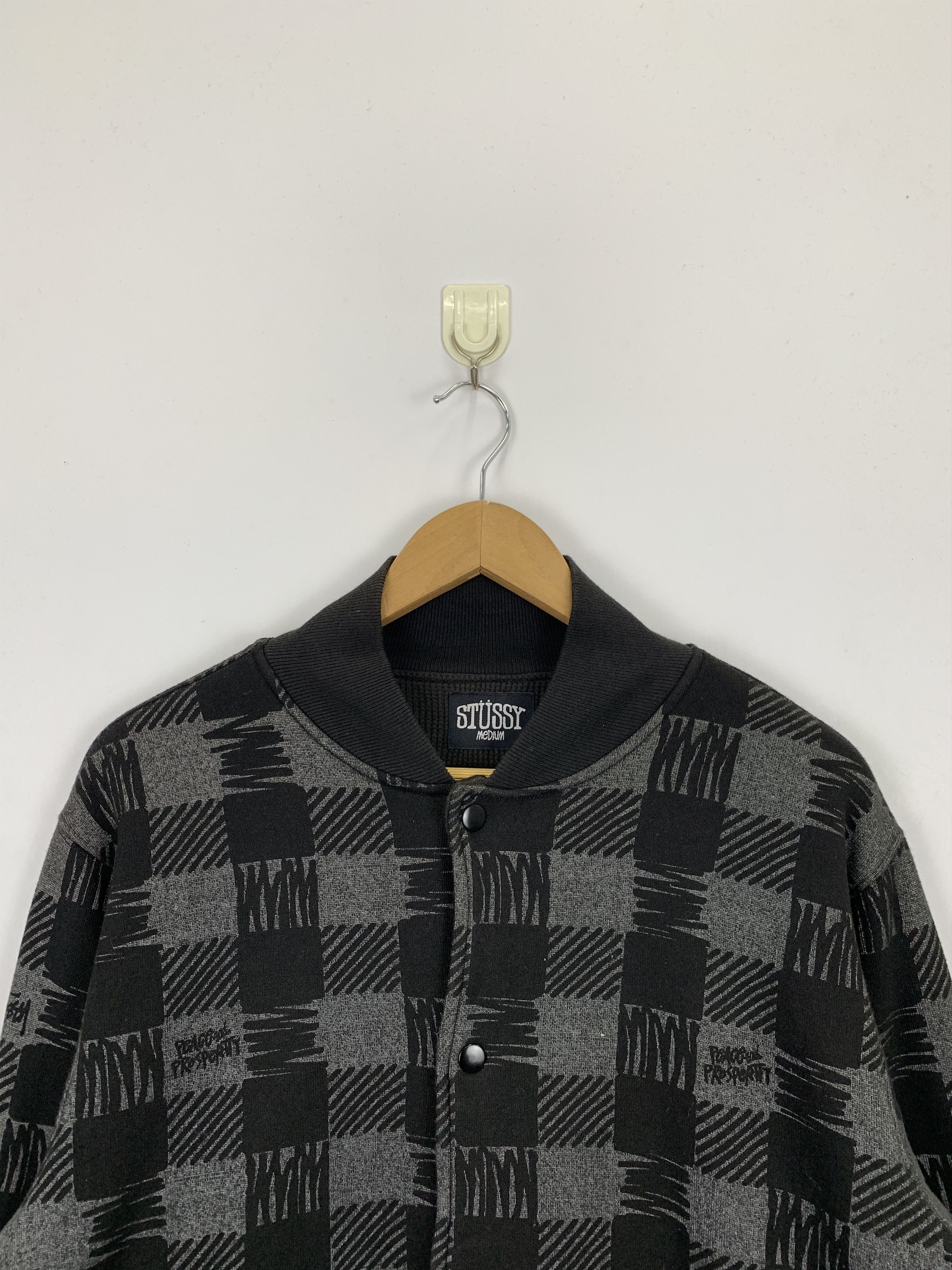 Stussy × Vintage Vintage Stussy Wool Varsity Jacket Chekered Size US M / EU 48-50 / 2 - 3 Thumbnail