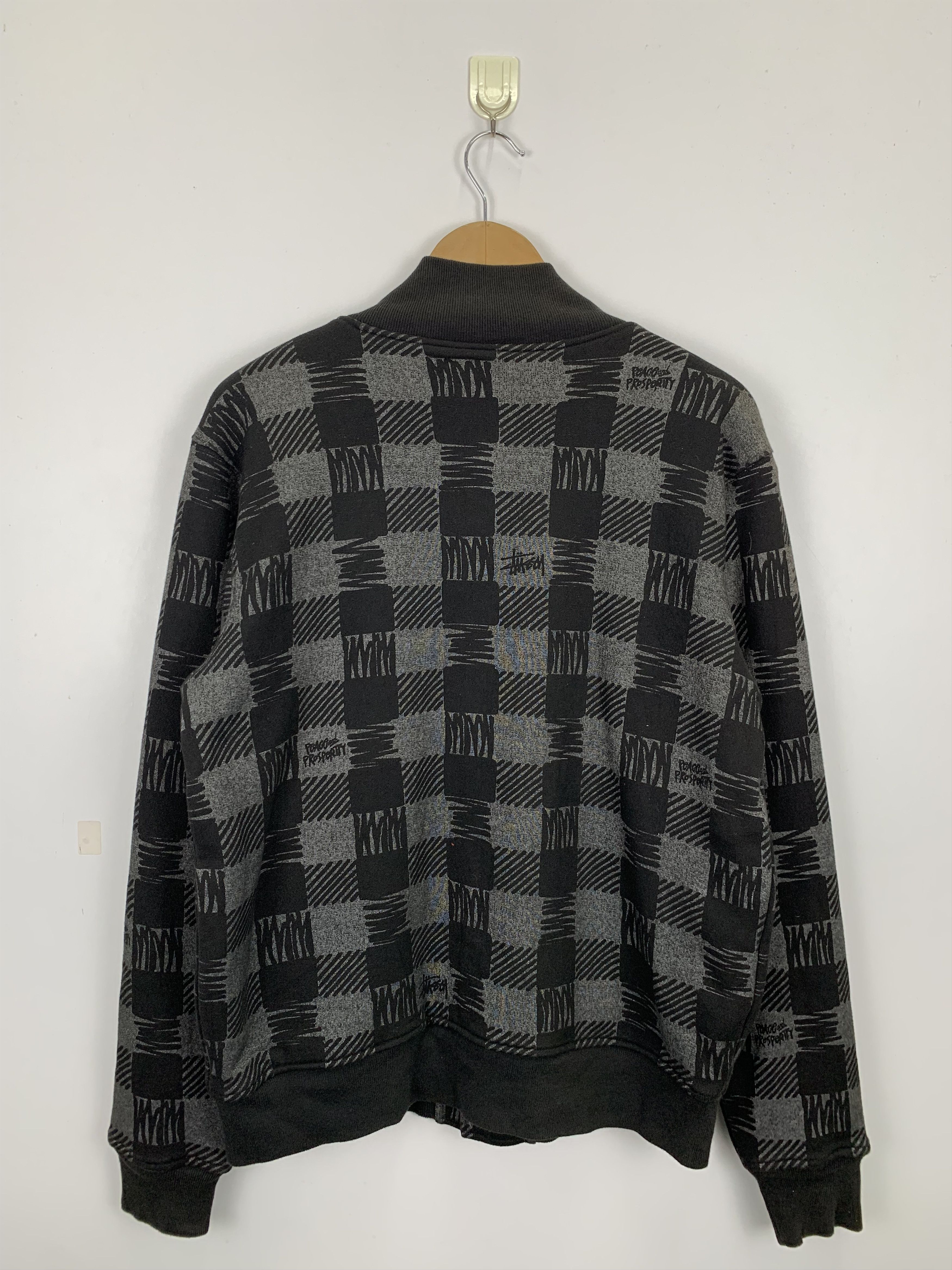 Stussy × Vintage Vintage Stussy Wool Varsity Jacket Chekered Size US M / EU 48-50 / 2 - 2 Thumbnail