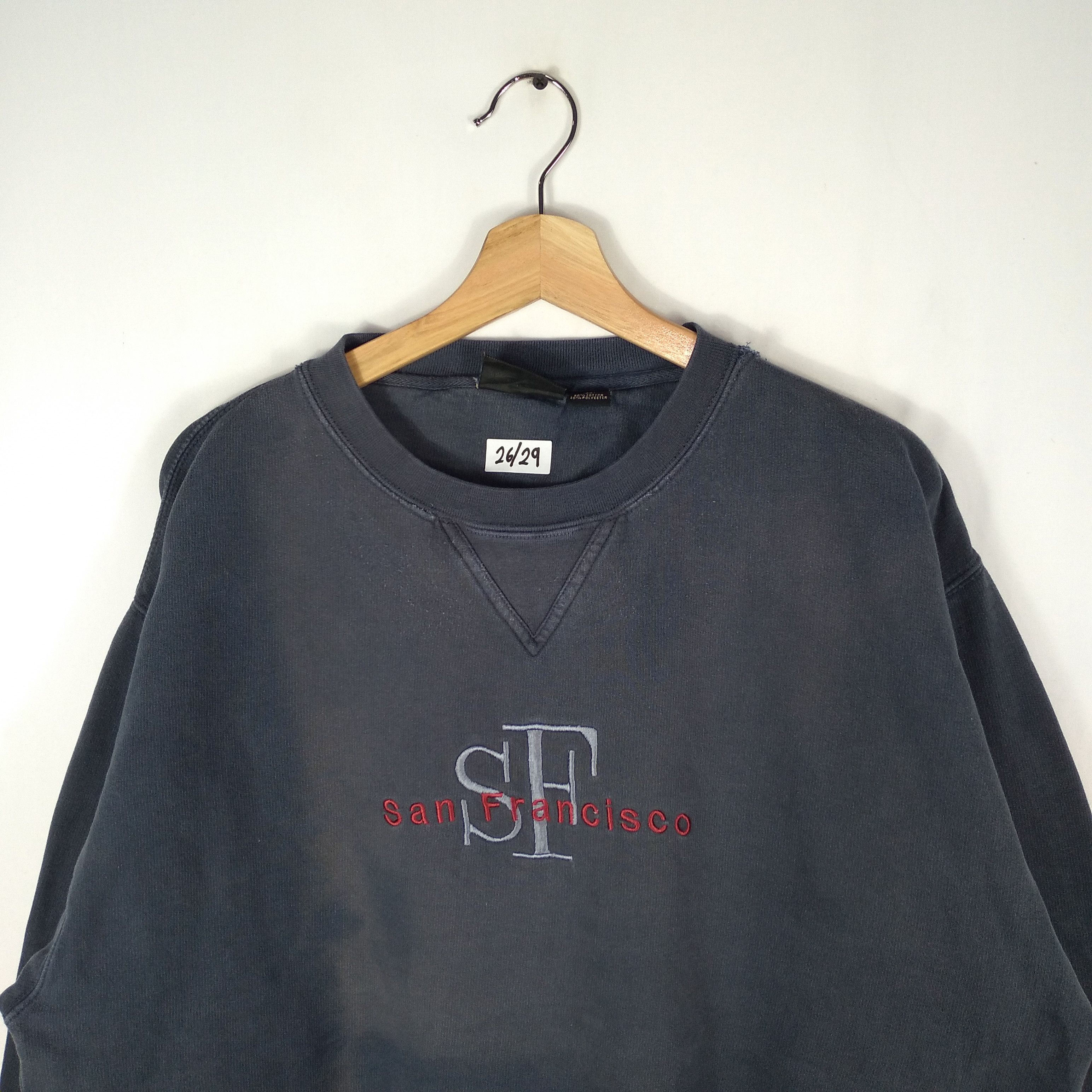 Vintage Vintage San Francisco Spellout Sun Faded Sweatshirts Size US XL / EU 56 / 4 - 2 Thumbnail