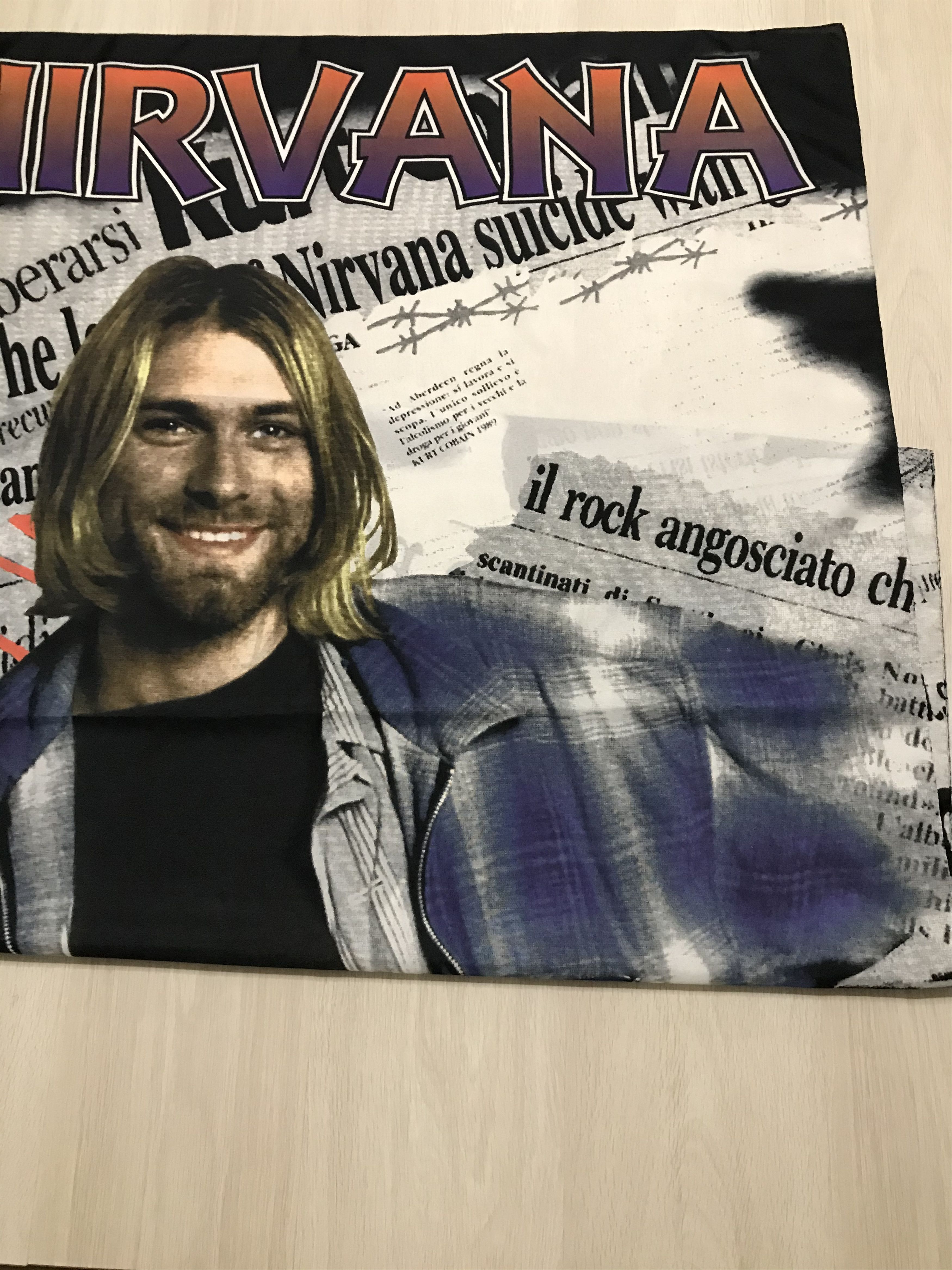 Nirvana Nirvana Huge Shawl Scarf vintage Kurt Cobain Size ONE SIZE - 2 Thumbnail