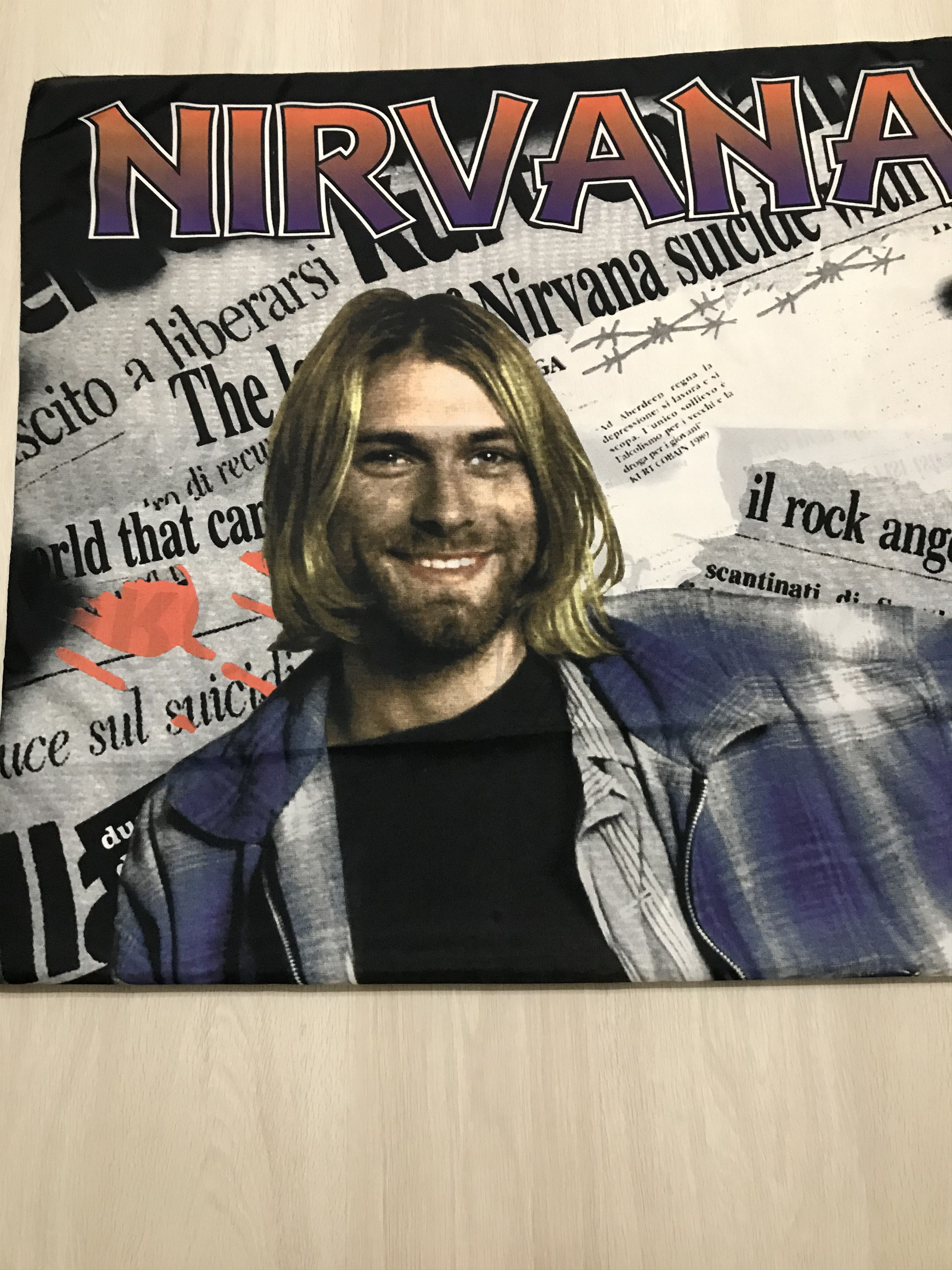 Nirvana Nirvana Huge Shawl Scarf vintage Kurt Cobain Size ONE SIZE - 1 Thumbnail