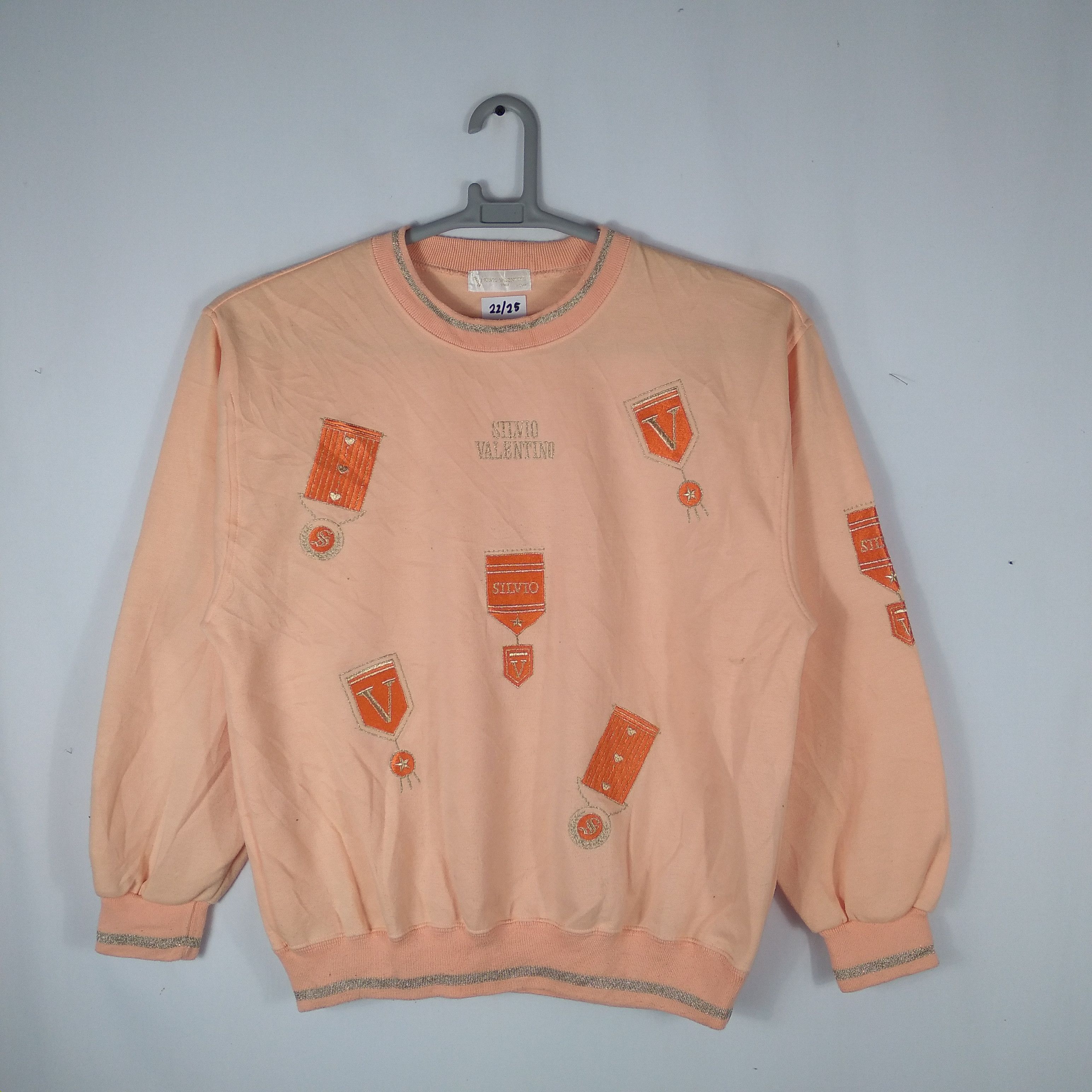 Designer × Vintage Silvio Valentino Multiple Logo Designer Sweatshirt Size US M / EU 48-50 / 2 - 1 Thumbnail