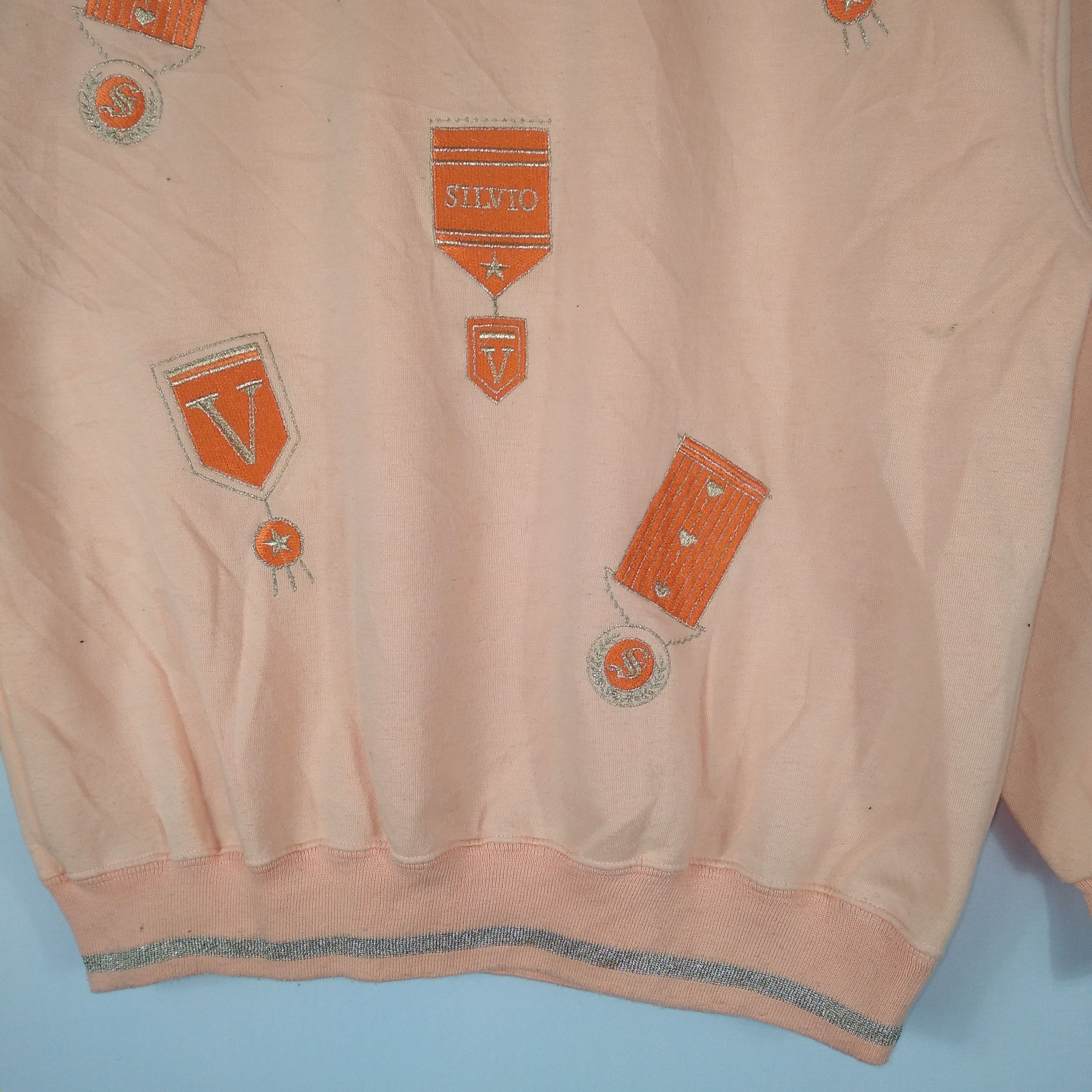 Designer × Vintage Silvio Valentino Multiple Logo Designer Sweatshirt Size US M / EU 48-50 / 2 - 2 Thumbnail