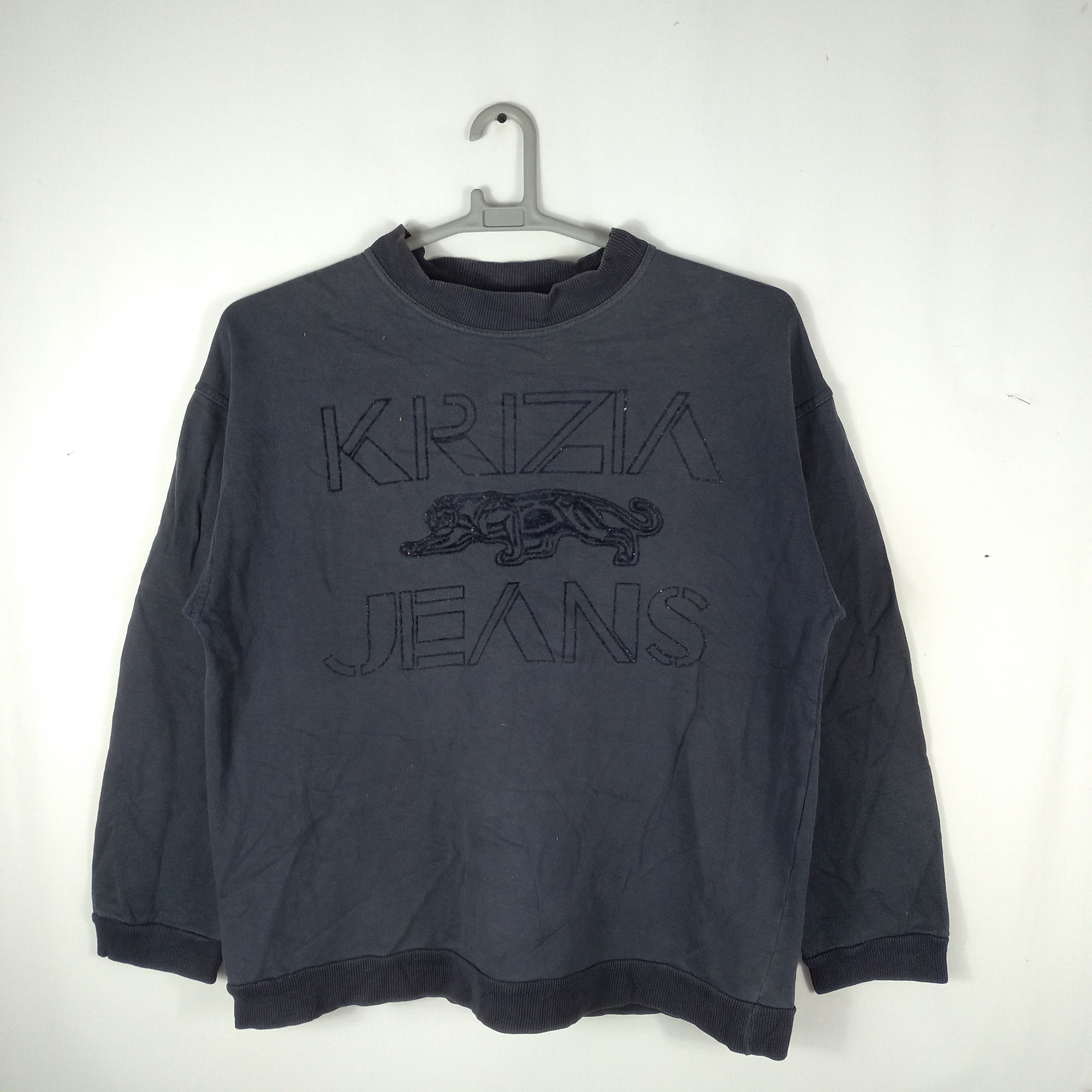 Krizia Uomo × Vintage Vintage Italian Krizia Jeans Big Logo Sweatshirts Size US M / EU 48-50 / 2 - 1 Thumbnail