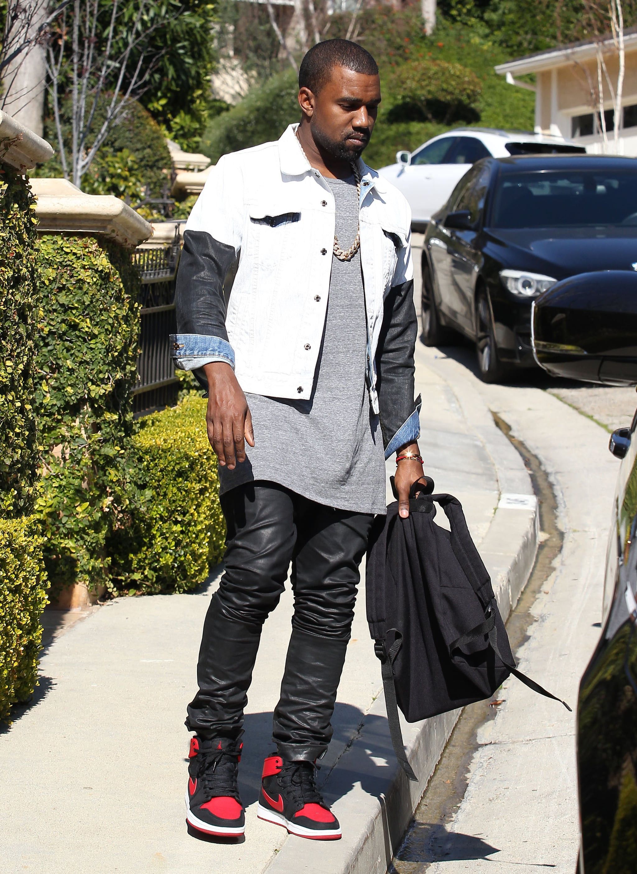 Genuine Leather × Leather 90s Vintage Leather Biker Pants side straps Travis Scott Size US 32 / EU 48 - 1 Thumbnail