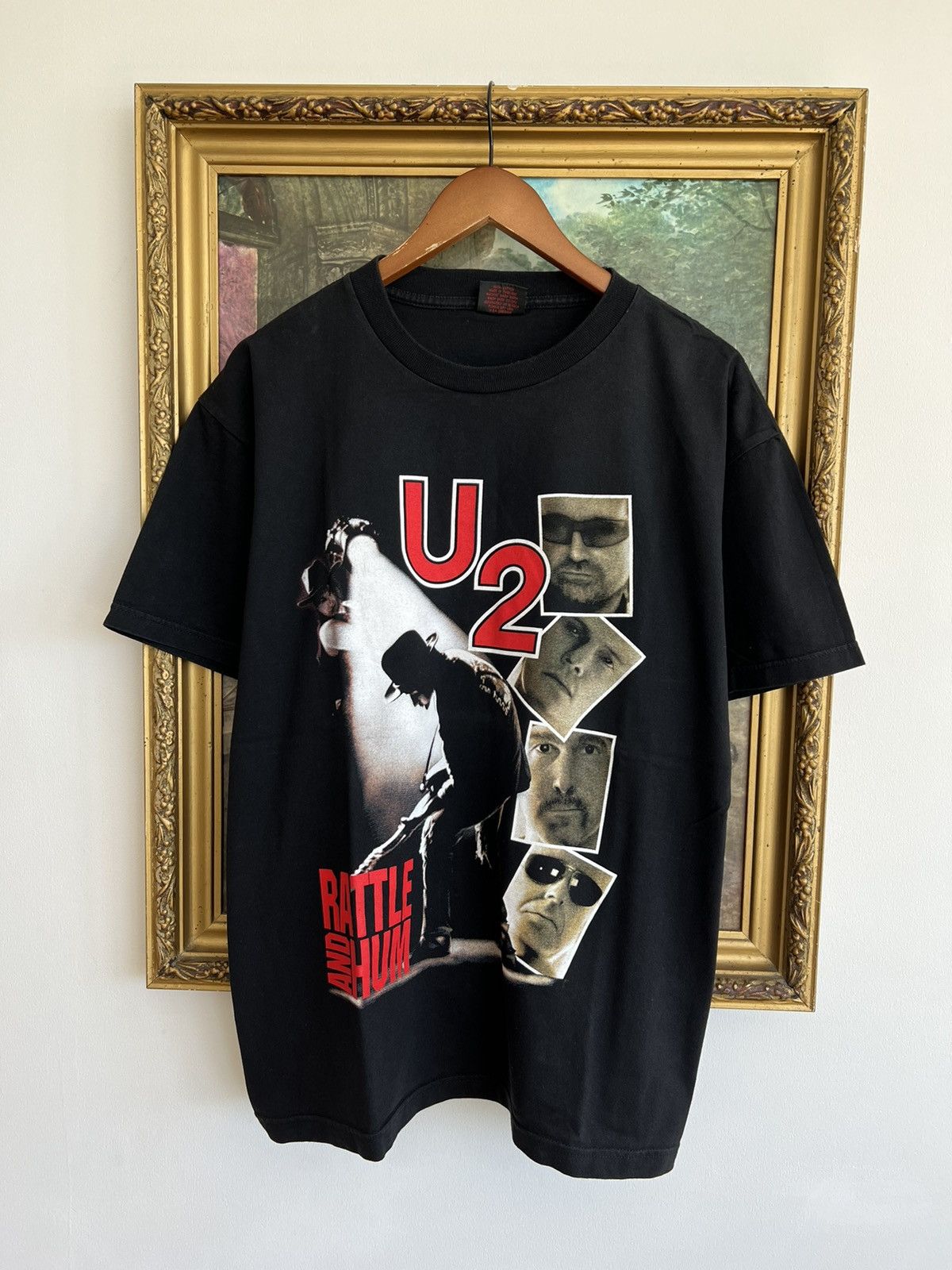 Band Tees Vintage 90s U2 Rattle and Hum Black Tee (Pink Floyd) Size US L / EU 52-54 / 3 - 1 Thumbnail