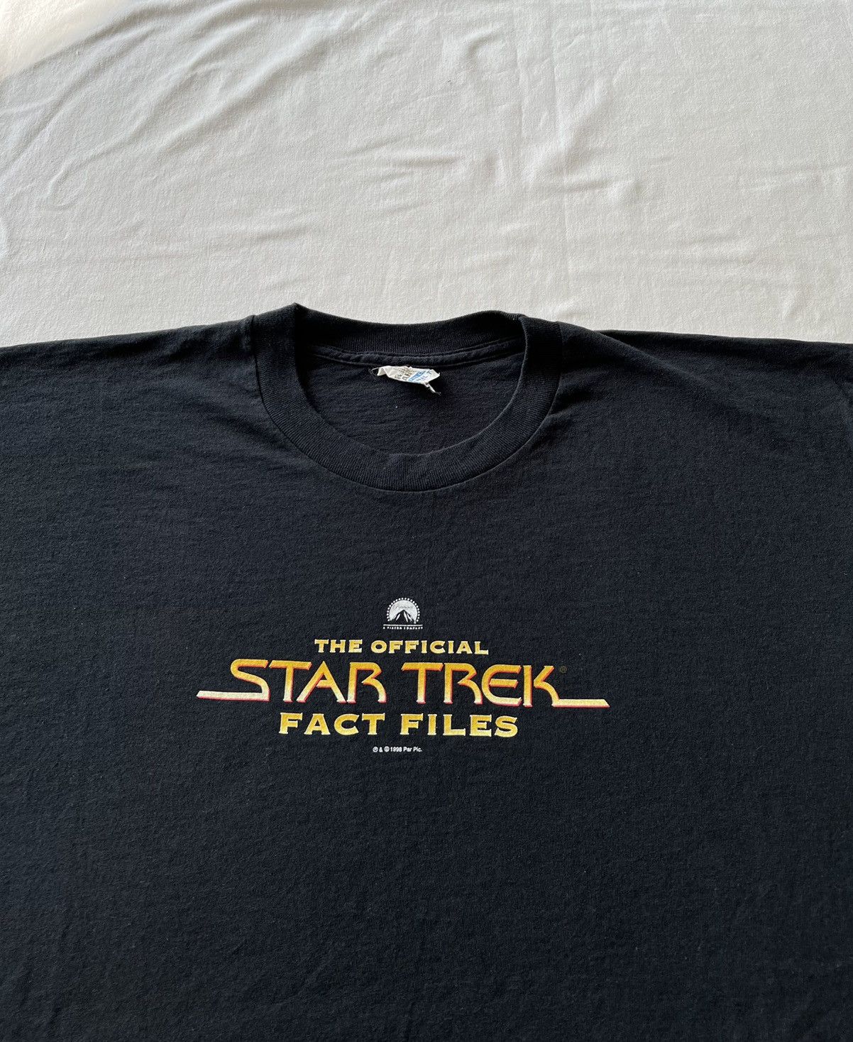 Band Tees Vintage 1998 Star Trek Fact Files Black Tee (Star Wars) Size US XL / EU 56 / 4 - 3 Thumbnail