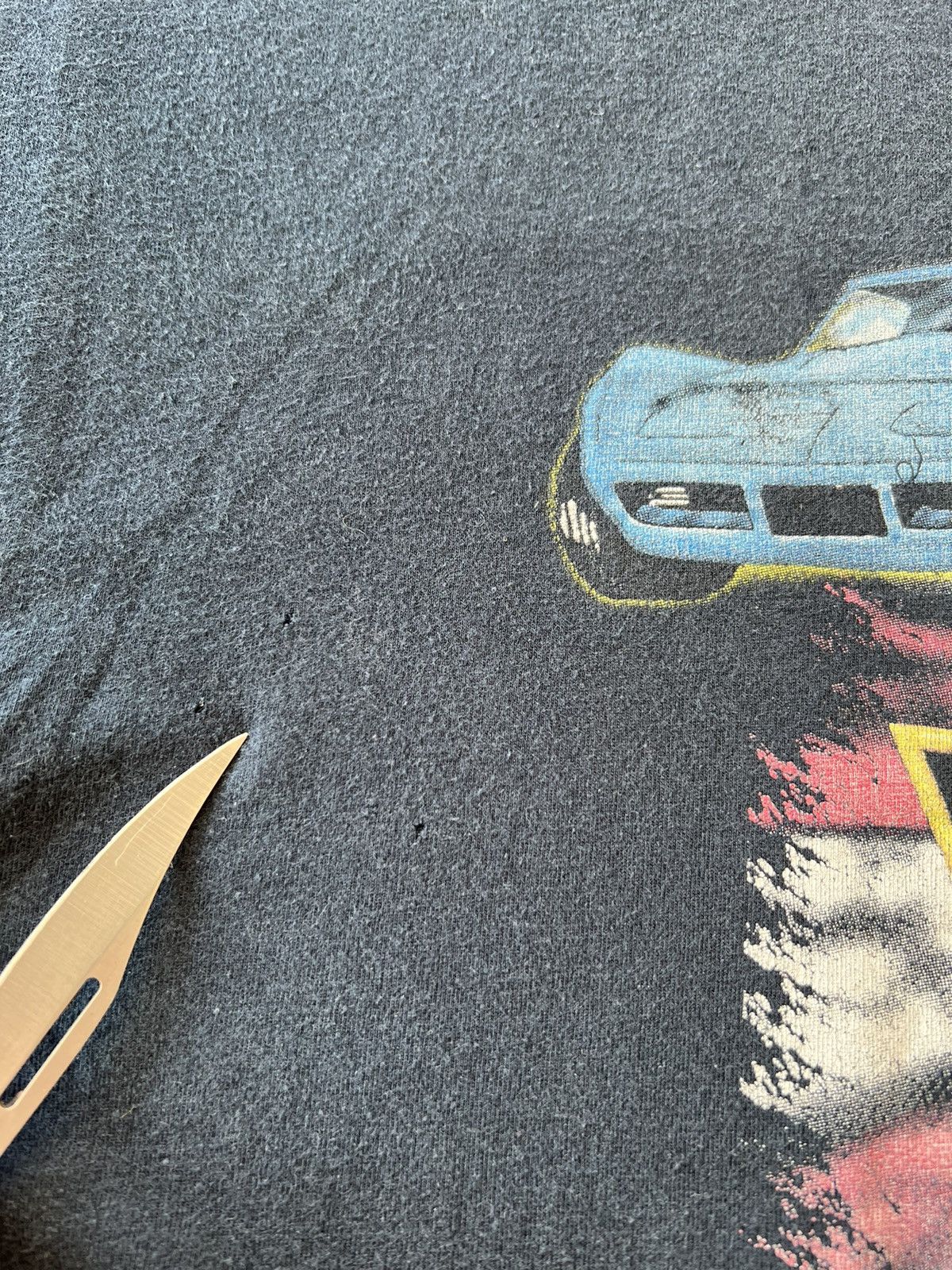 Vintage Vintage 90s Corvette The Legend Lives Racing Navy Tee Size US XXL / EU 58 / 5 - 6 Thumbnail