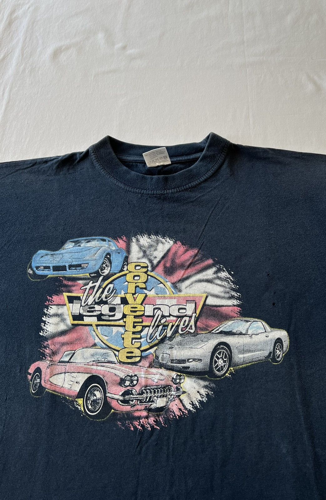 Vintage Vintage 90s Corvette The Legend Lives Racing Navy Tee Size US XXL / EU 58 / 5 - 3 Thumbnail