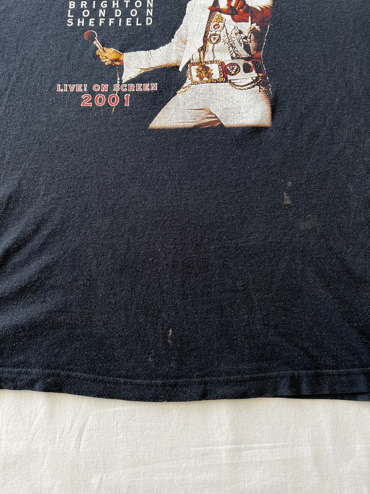 Band Tees Vintage 2001 Elvis Presley Live! On Screen Tour Black Tee Size US XL / EU 56 / 4 - 14 Thumbnail