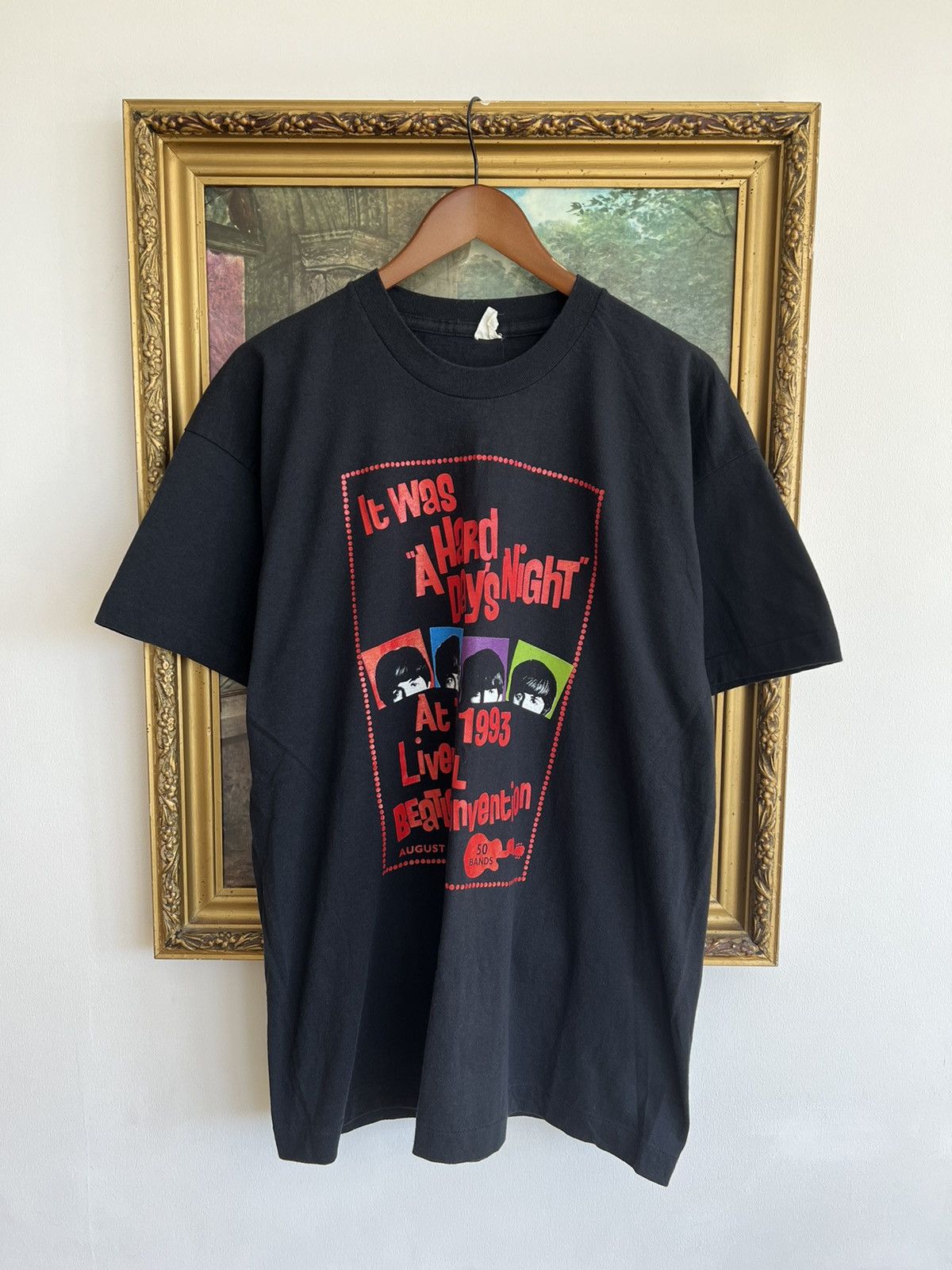 Band Tees Vintage 1993 The Beatles A Hard Days Night Black Tee Size US XL / EU 56 / 4 - 1 Thumbnail