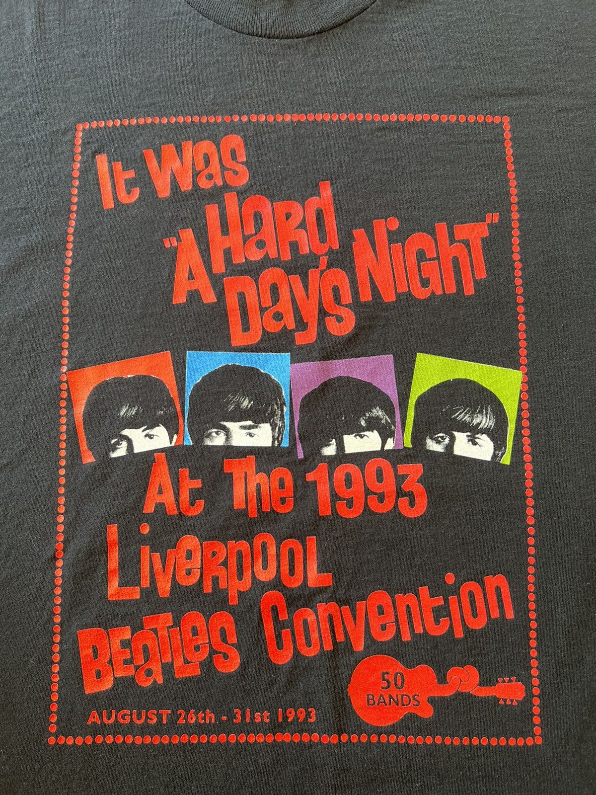 Band Tees Vintage 1993 The Beatles A Hard Days Night Black Tee Size US XL / EU 56 / 4 - 4 Thumbnail