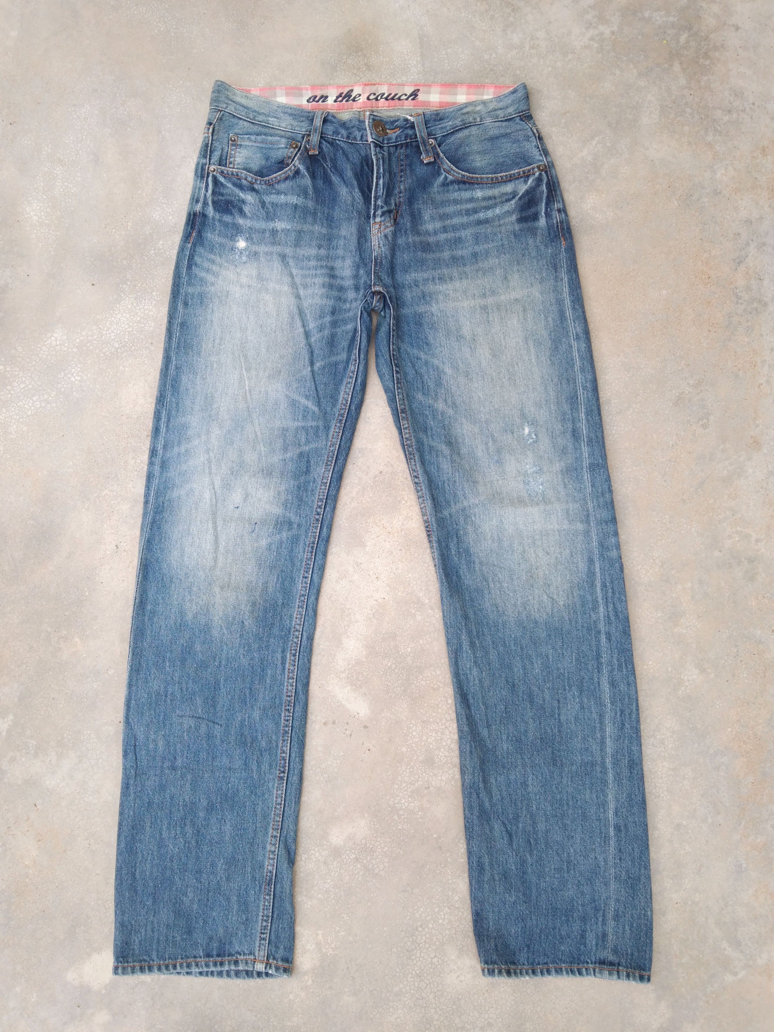 Japanese Brand Vintage Faded Blue Japanese Selvedge Redline Jeans 30x30 Size US 30 / EU 46 - 1 Thumbnail