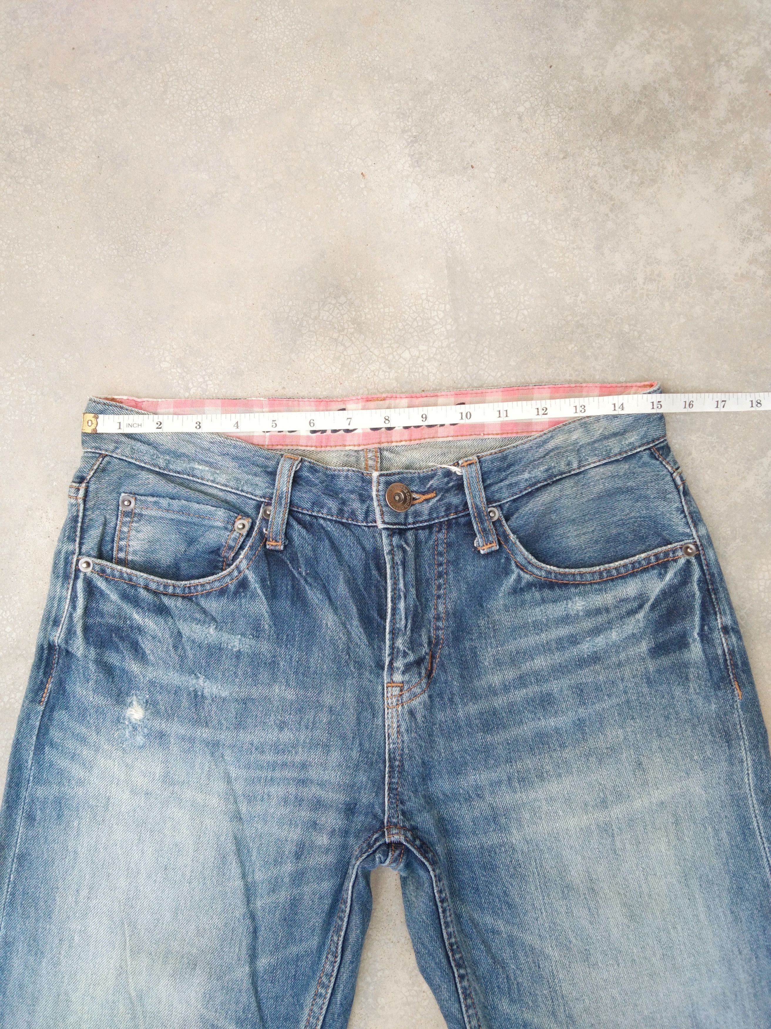 Japanese Brand Vintage Faded Blue Japanese Selvedge Redline Jeans 30x30 Size US 30 / EU 46 - 4 Thumbnail