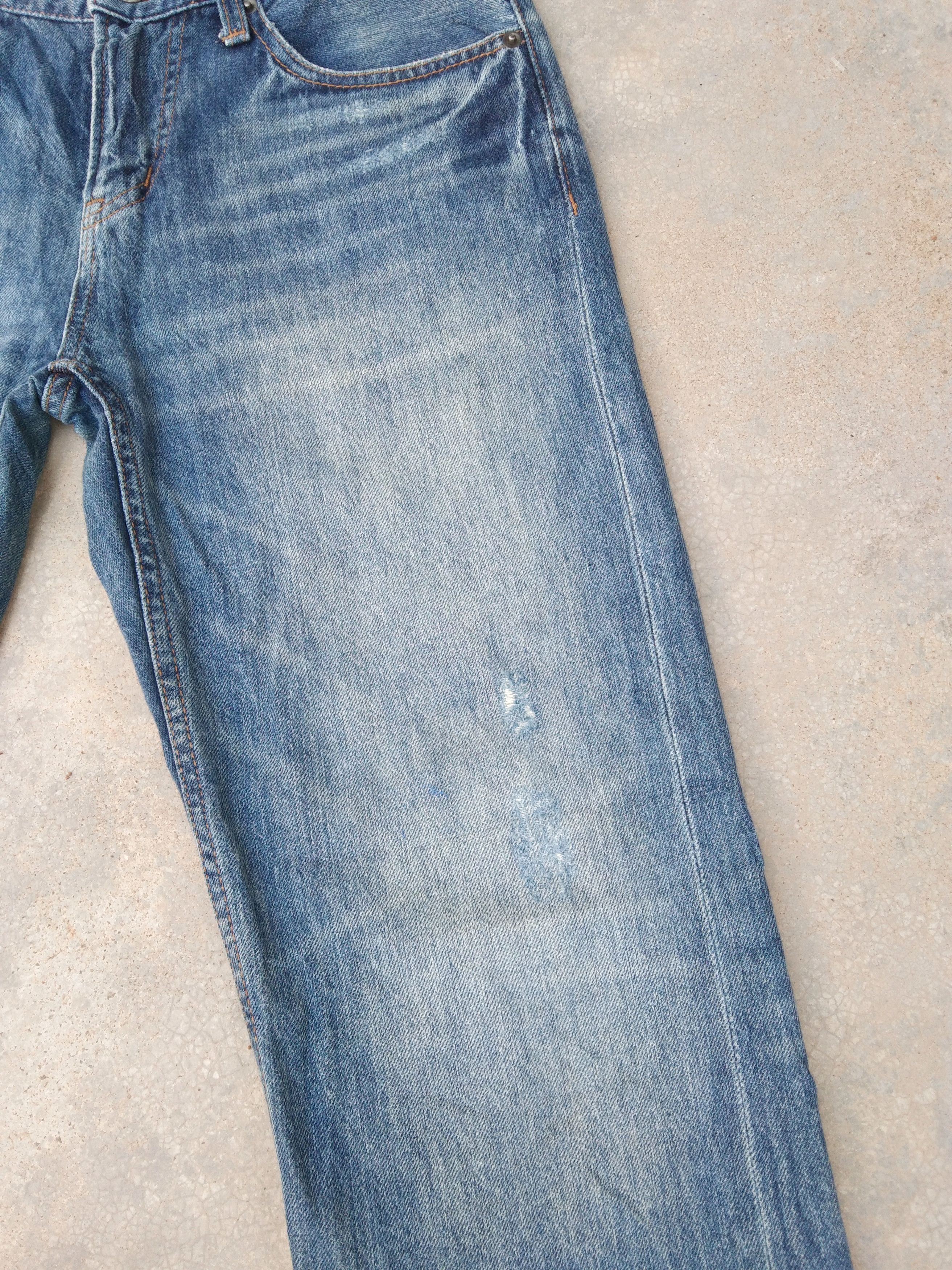 Japanese Brand Vintage Faded Blue Japanese Selvedge Redline Jeans 30x30 Size US 30 / EU 46 - 5 Thumbnail