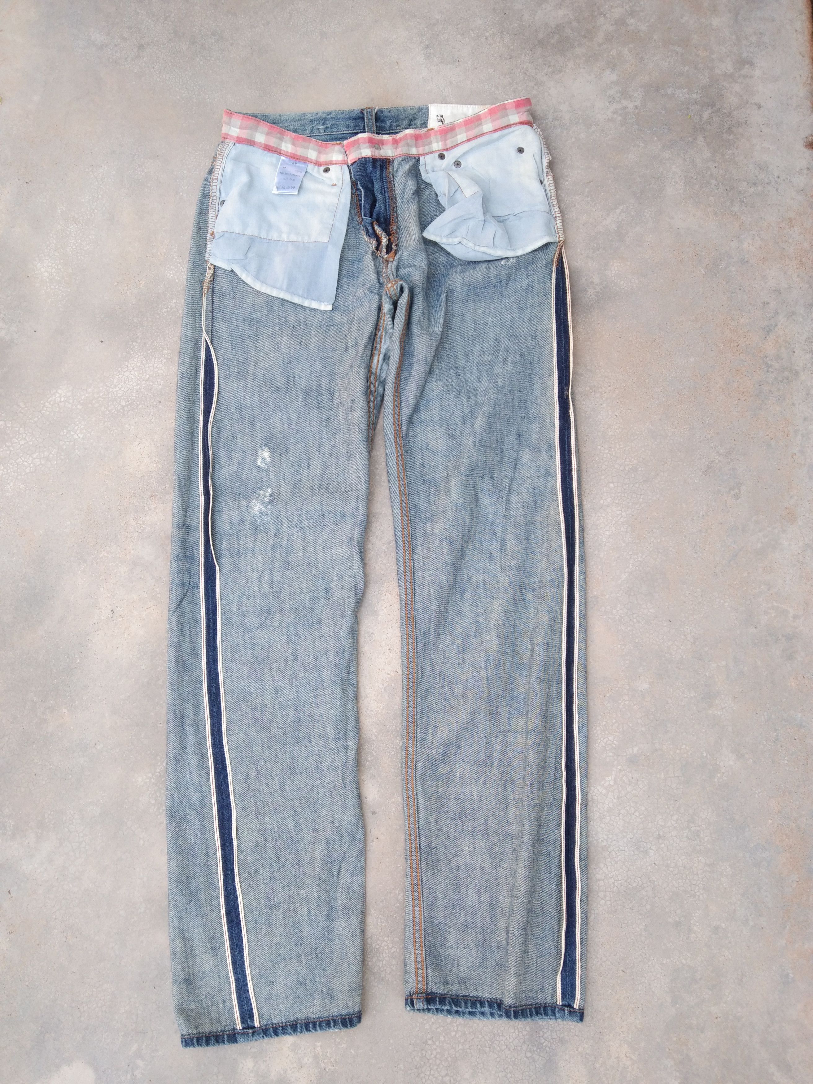 Japanese Brand Vintage Faded Blue Japanese Selvedge Redline Jeans 30x30 Size US 30 / EU 46 - 6 Thumbnail