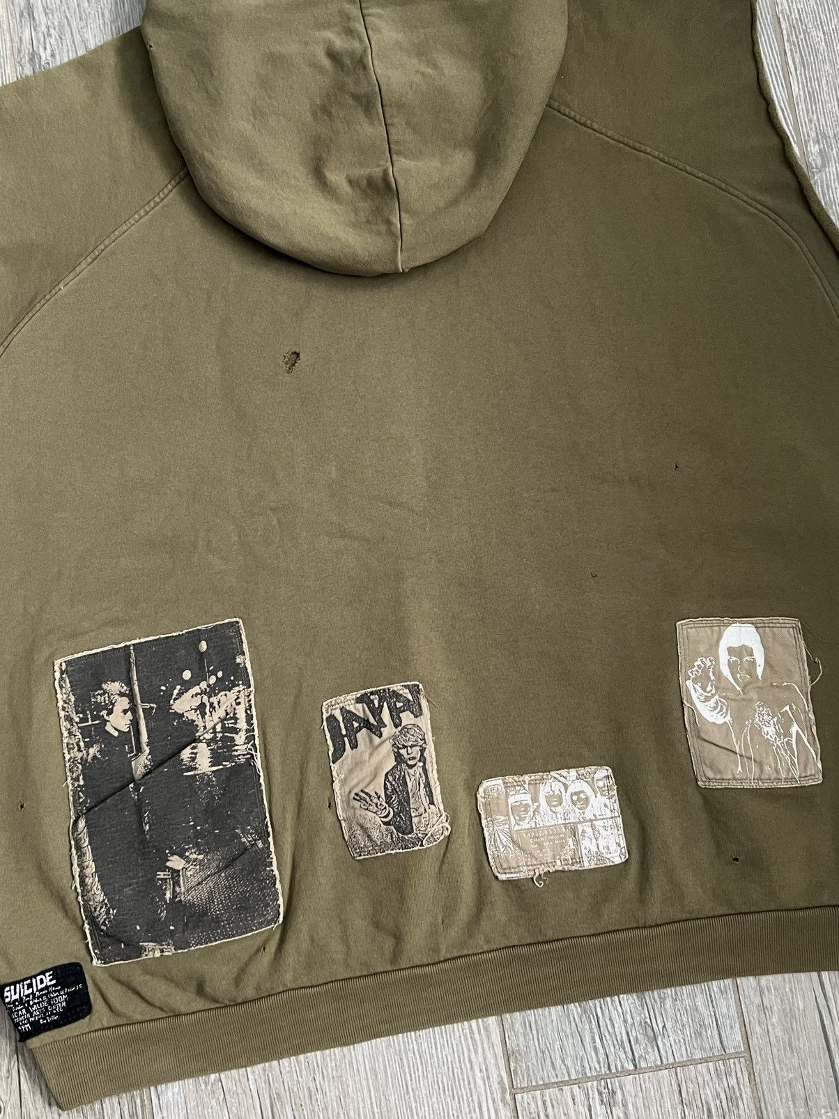 Raf Simons AW2001-2002 Raf Simons Riot Green Patchwork SleevelessHoodie Size US XL / EU 56 / 4 - 4 Thumbnail