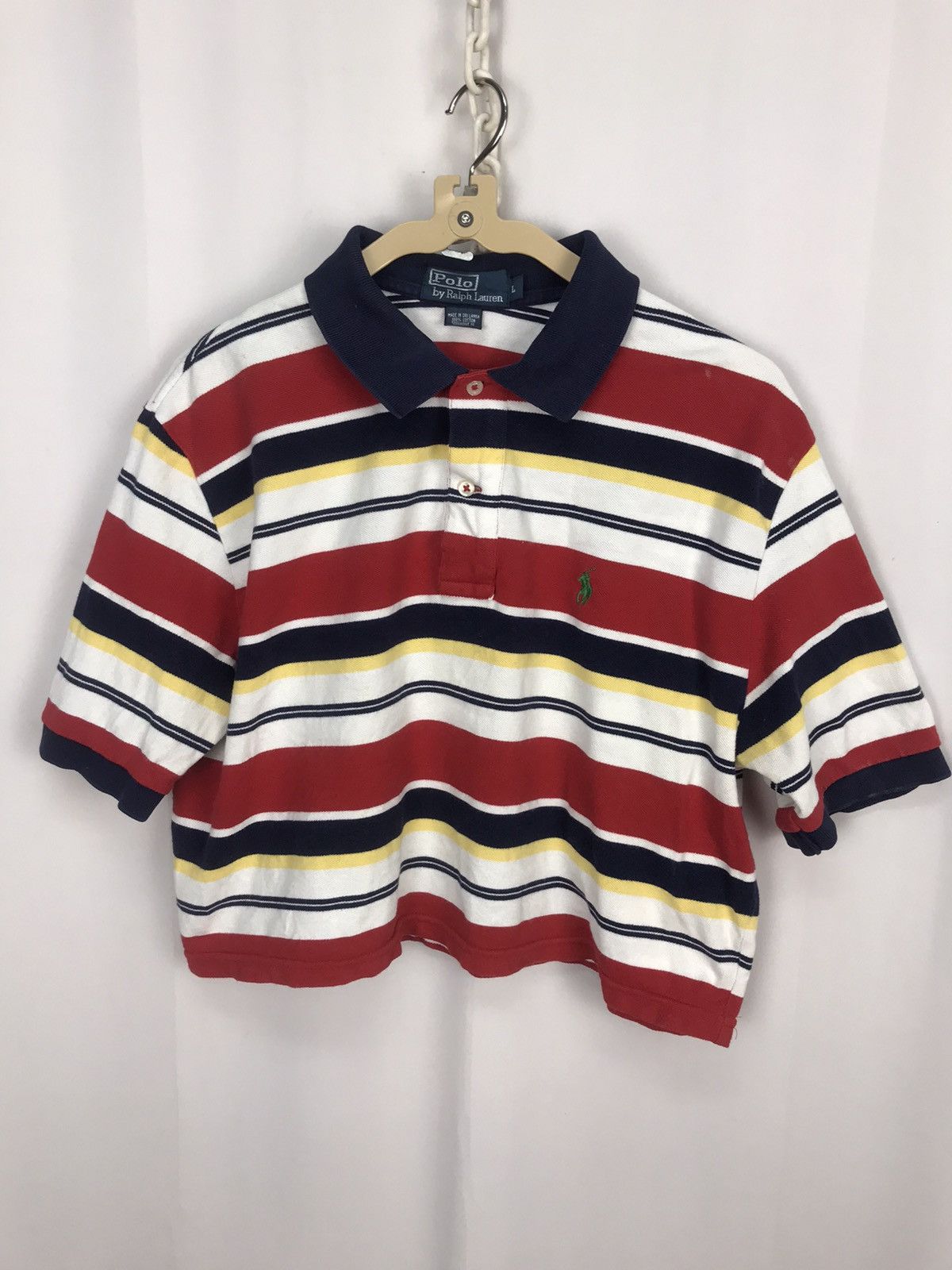 Polo Ralph Lauren Polo Ralph Lauren stripe croptop polos shirt Size US L / EU 52-54 / 3 - 5 Thumbnail