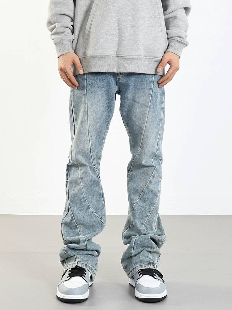 skate faded flared jeans