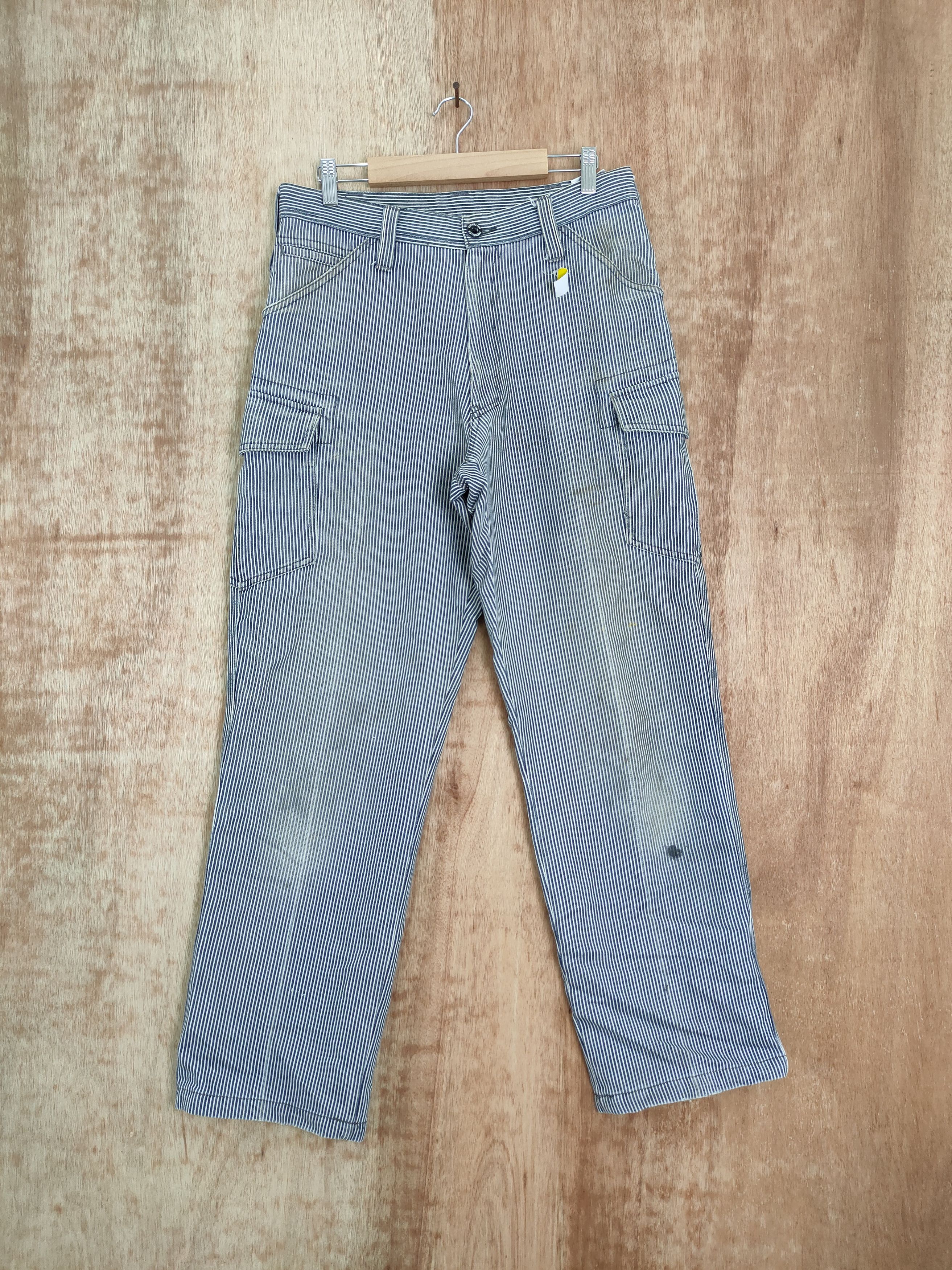 Japanese Brand DLL Evenriver stripe faded ripped thrasher cargo pants#710 Size US 30 / EU 46 - 1 Thumbnail