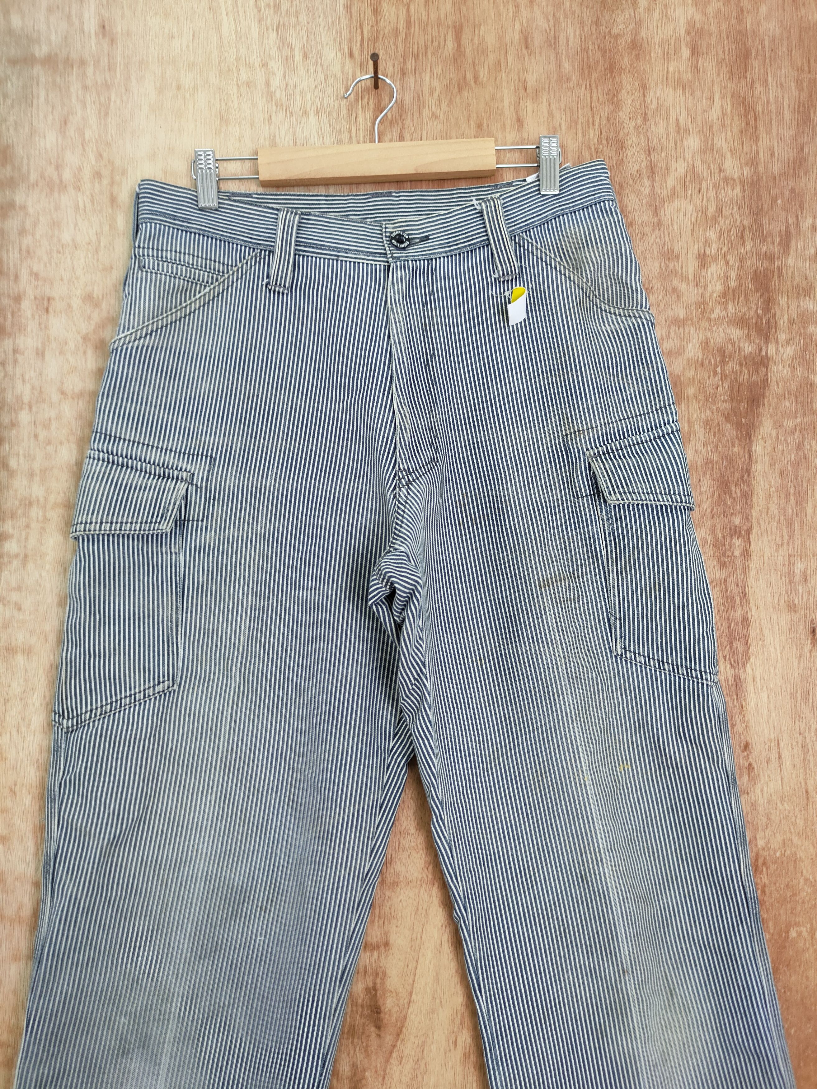 Japanese Brand DLL Evenriver stripe faded ripped thrasher cargo pants#710 Size US 30 / EU 46 - 4 Thumbnail