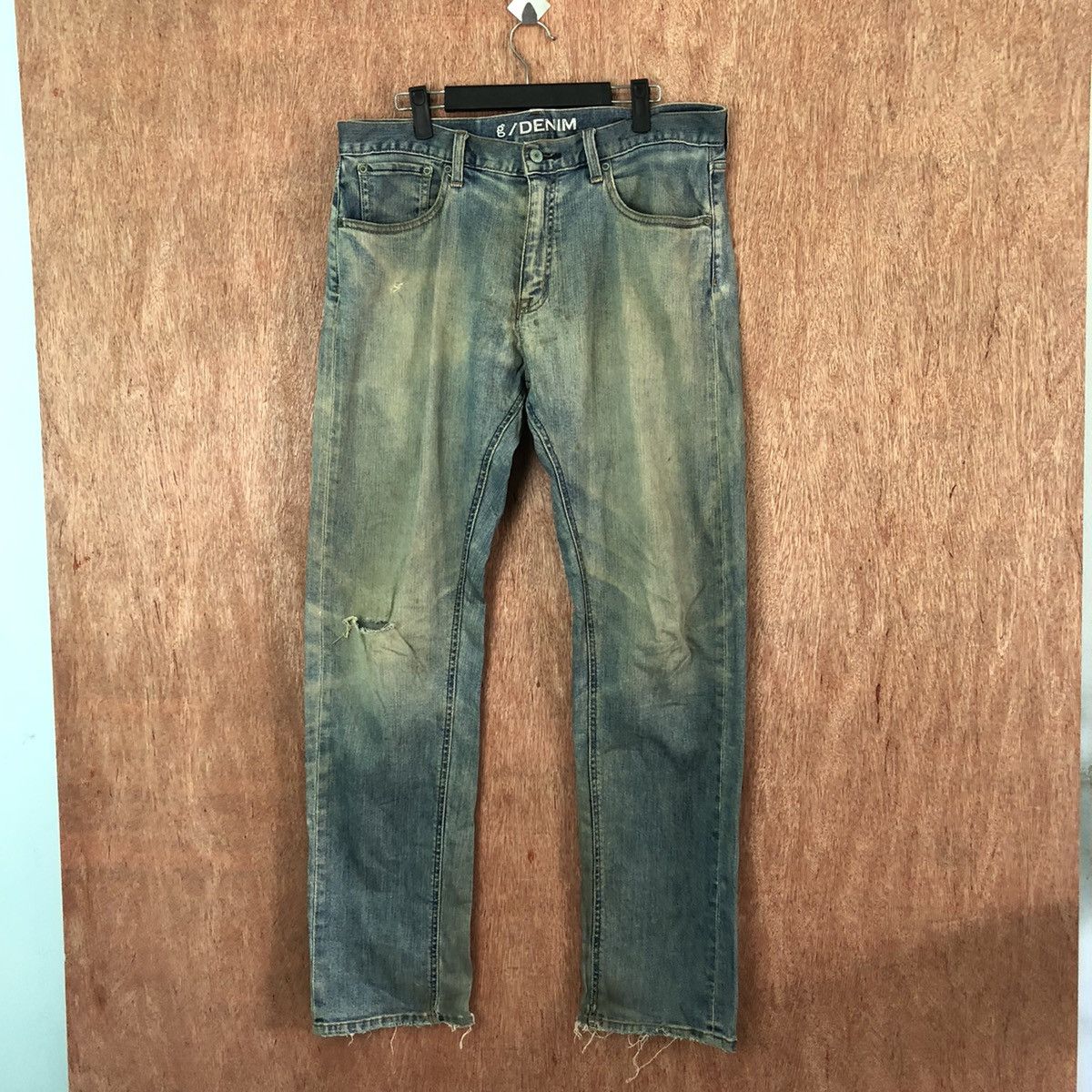 image of G/ Denim Blue Vintage Distressed Denim 6366, Men's (Size 34)