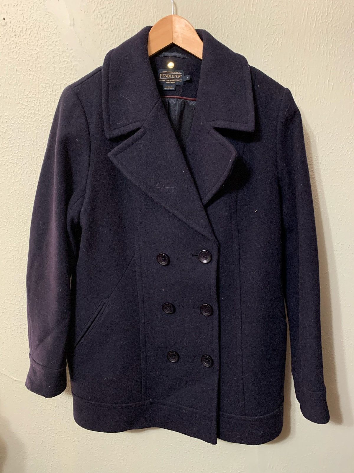 image of Vintage Pendleton Peacoat Jacket in Navy, Men's (Size Large)